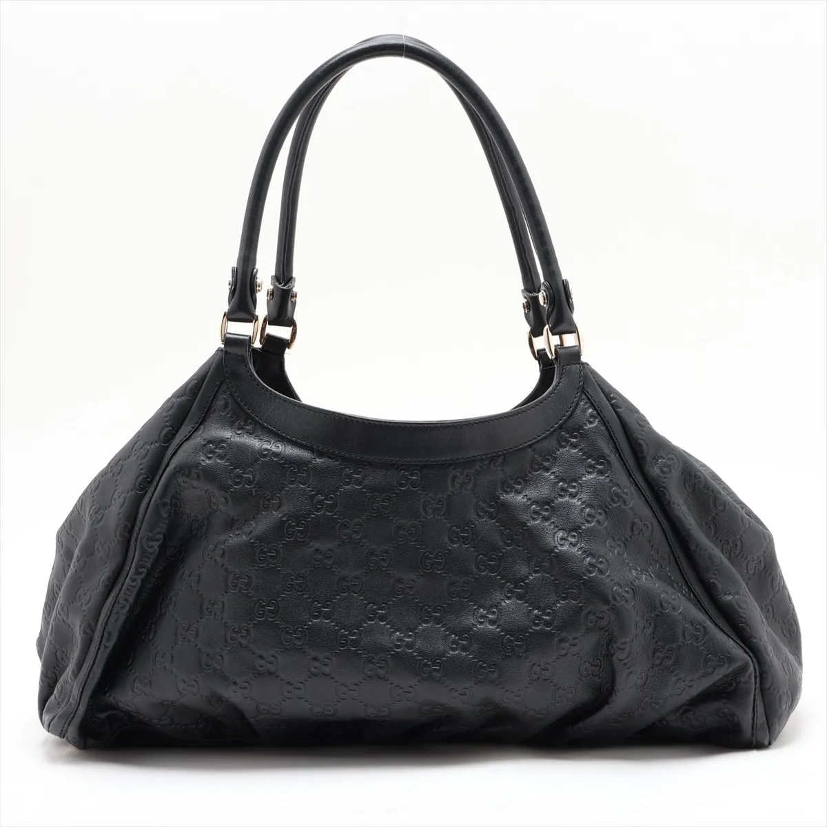Guccissima Abbey Leather Handbag, Black, 189835 — view 2