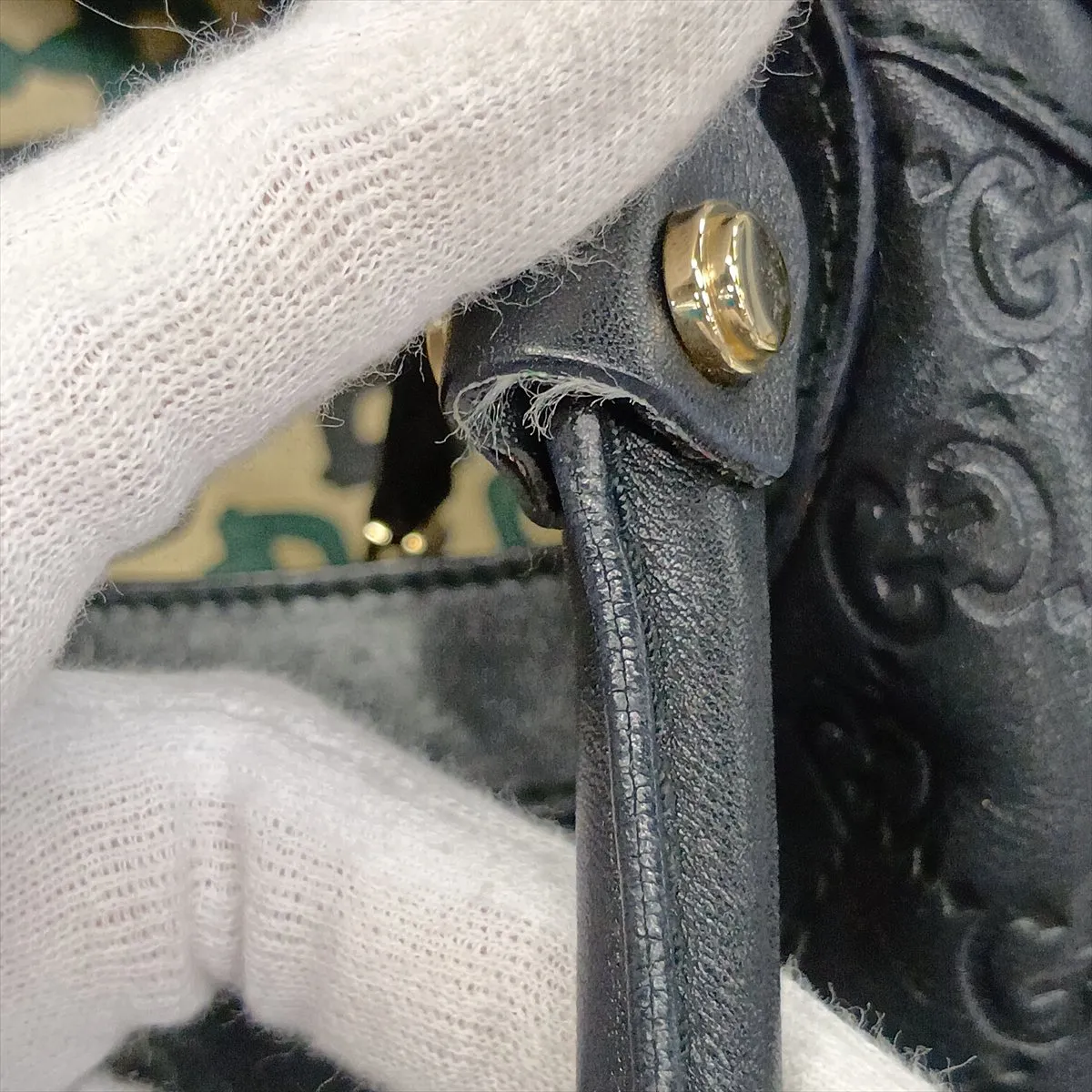 Guccissima Abbey Leather Handbag, Black, 189835 — view 13