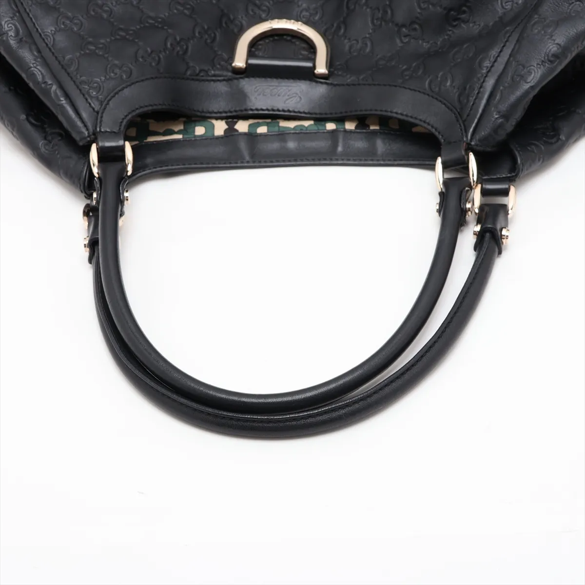 Guccissima Abbey Leather Handbag, Black, 189835 — view 5