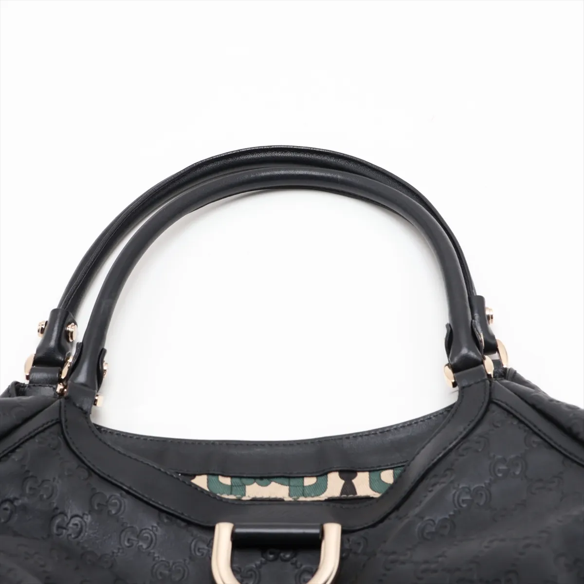 Guccissima Abbey Leather Handbag, Black, 189835 — view 6
