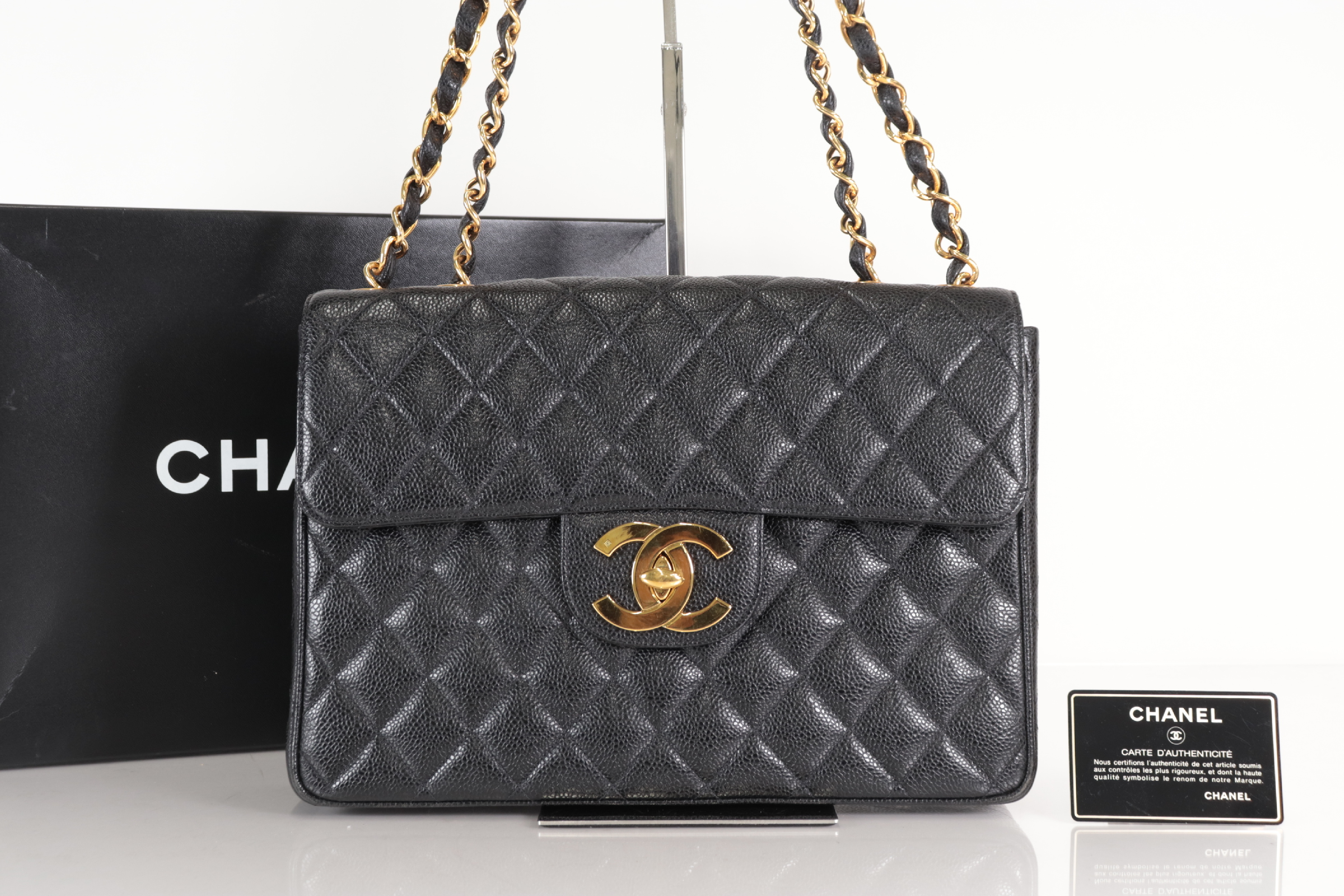 Large Coco Caviar Chain Shoulder Bag (Series 3)