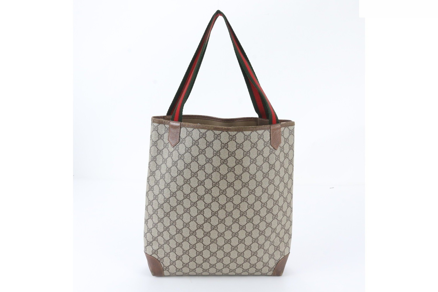 GG Supreme Sherry Line Leather Tote Bag — view 3