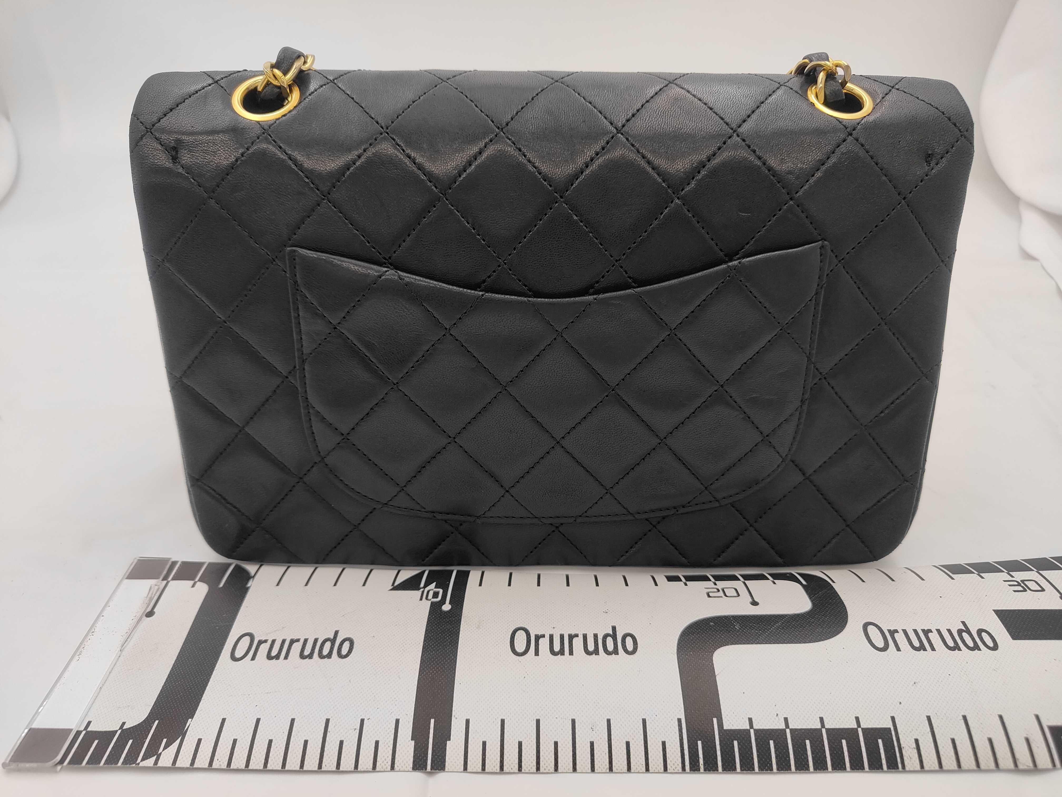 Matelassé Double Flap Black Shoulder Bag — view 2