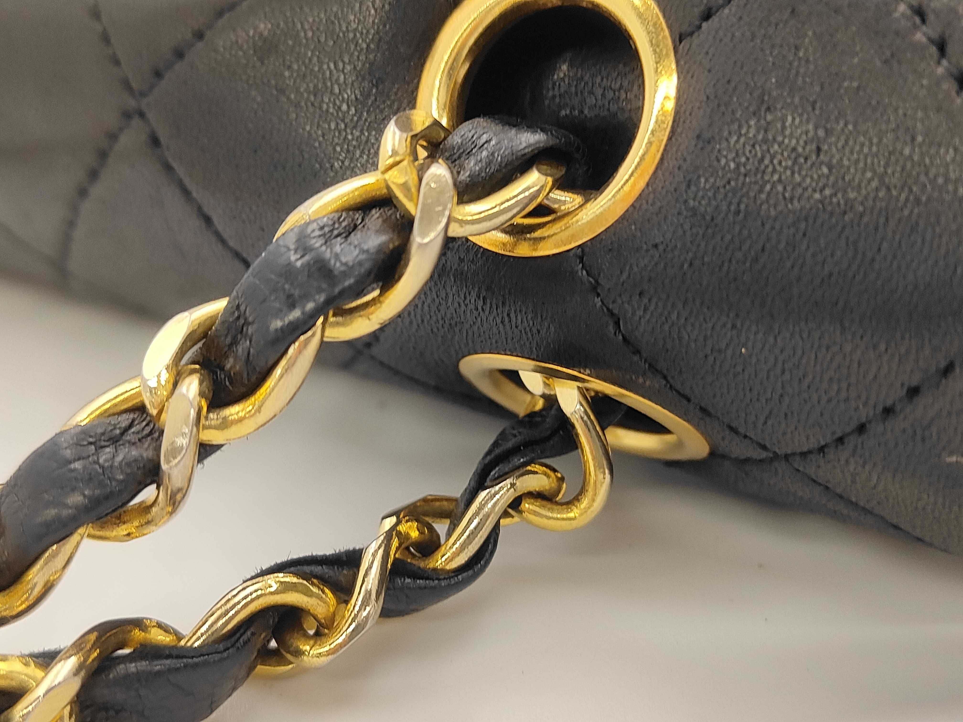 Matelassé Double Flap Black Shoulder Bag — view 5