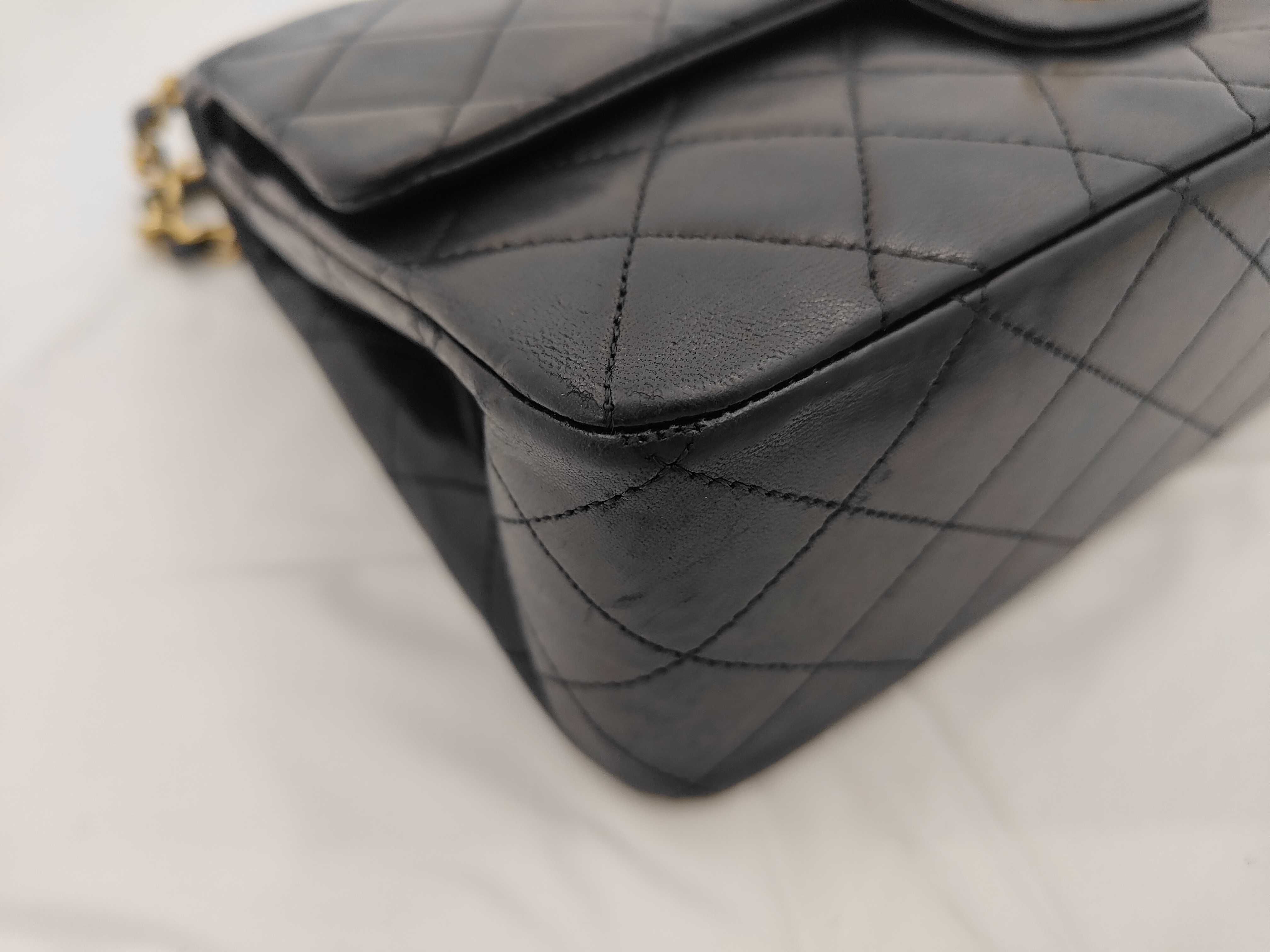 Matelassé Double Flap Black Shoulder Bag — view 6