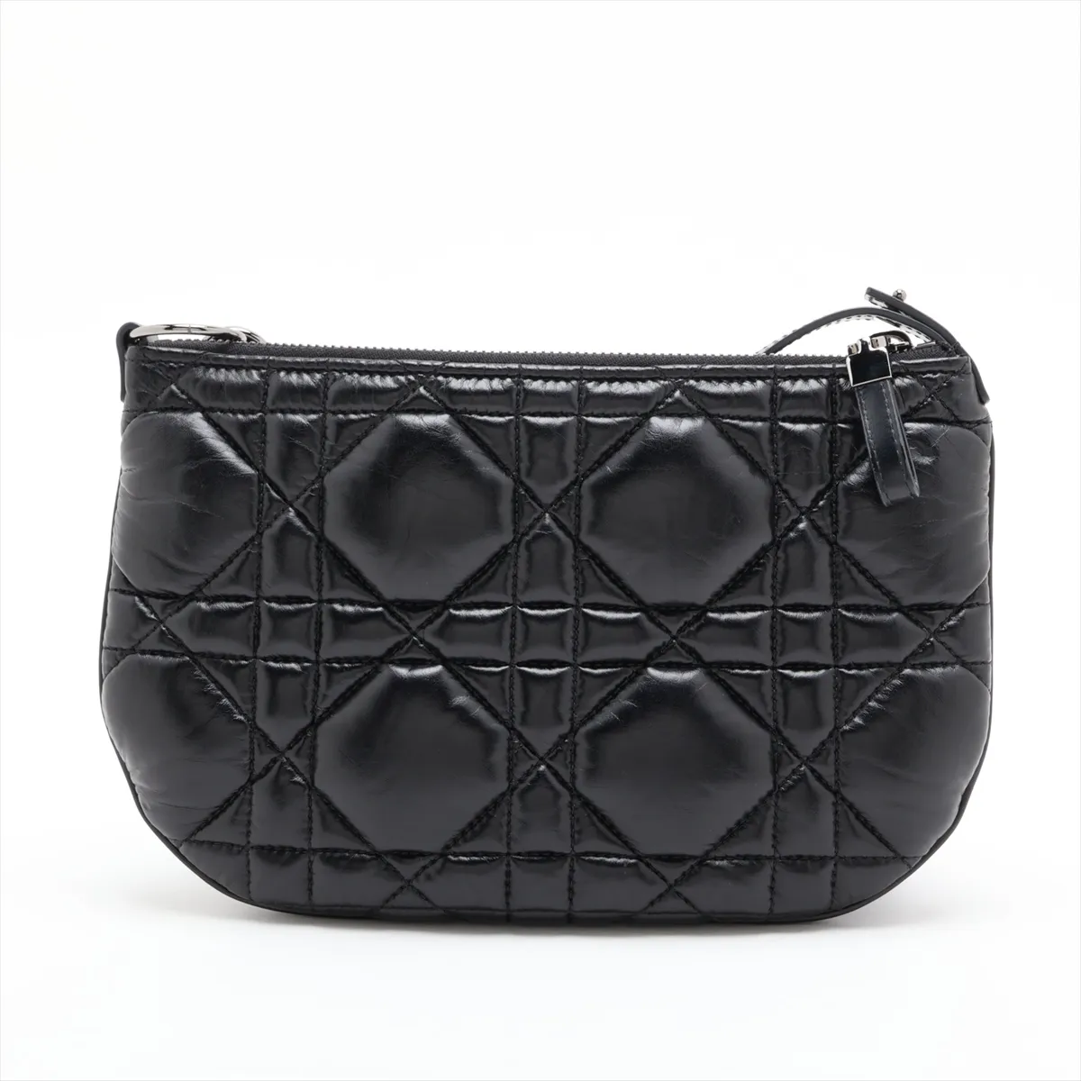 Cannage Caro Tulip Leather Chain Shoulder Bag, Black — view 2