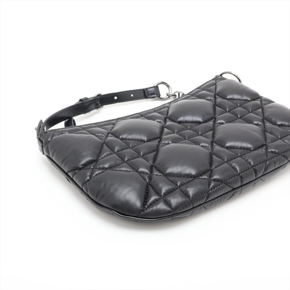 Cannage Caro Tulip Leather Chain Shoulder Bag, Black — view 4