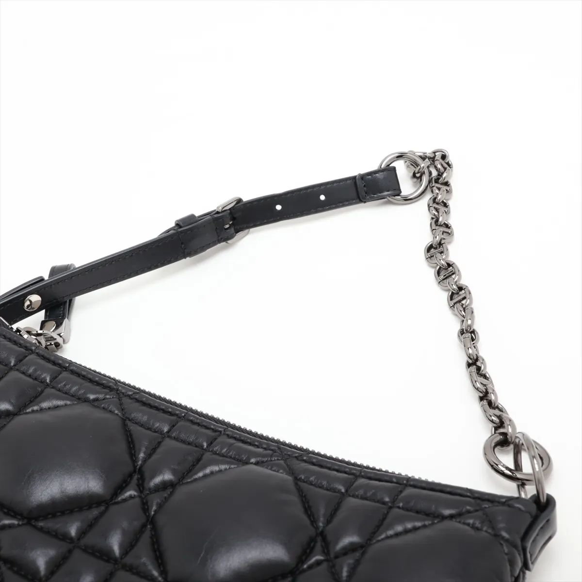 Cannage Caro Tulip Leather Chain Shoulder Bag, Black — view 5