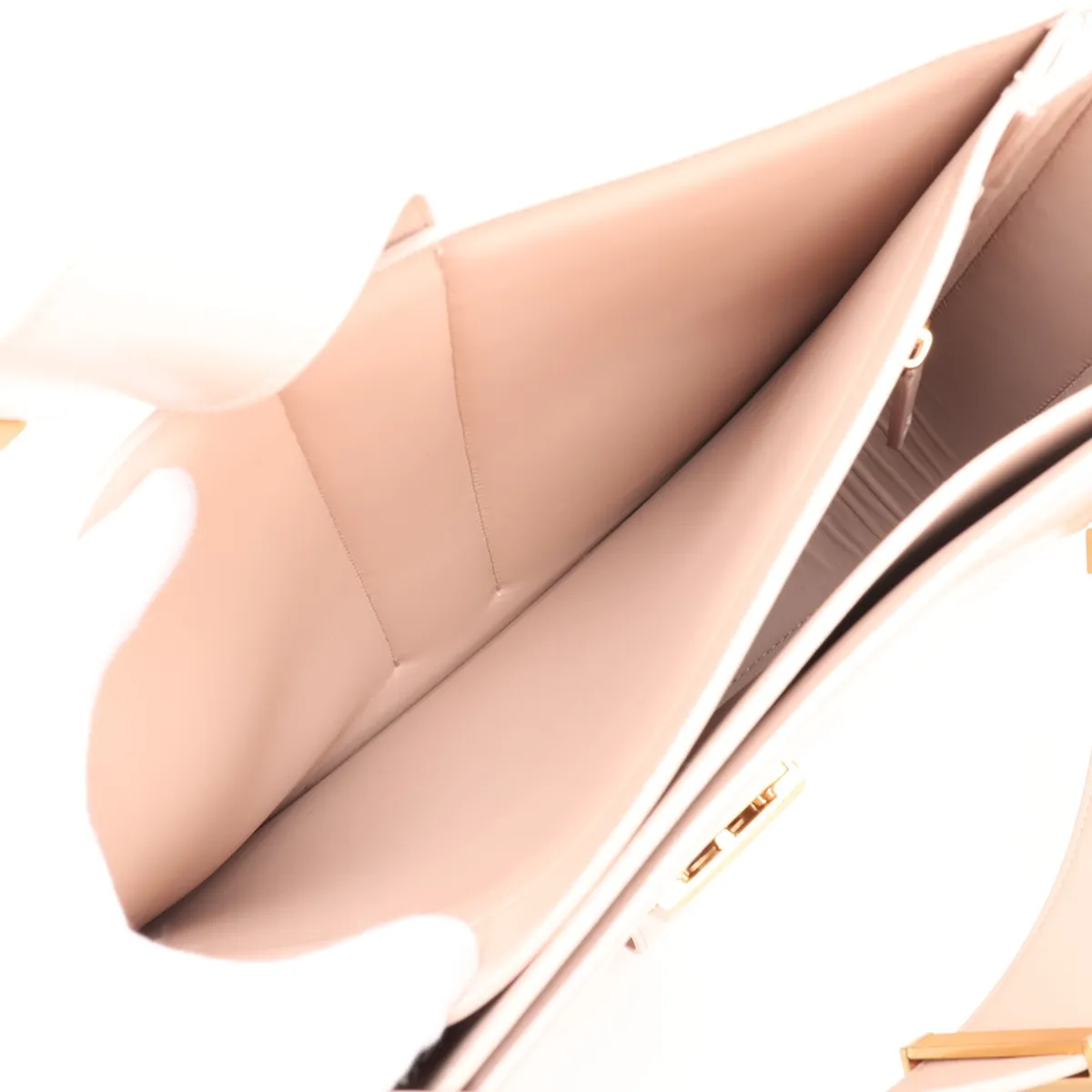 Marie Leather Shoulder Bag, Beige — view 12