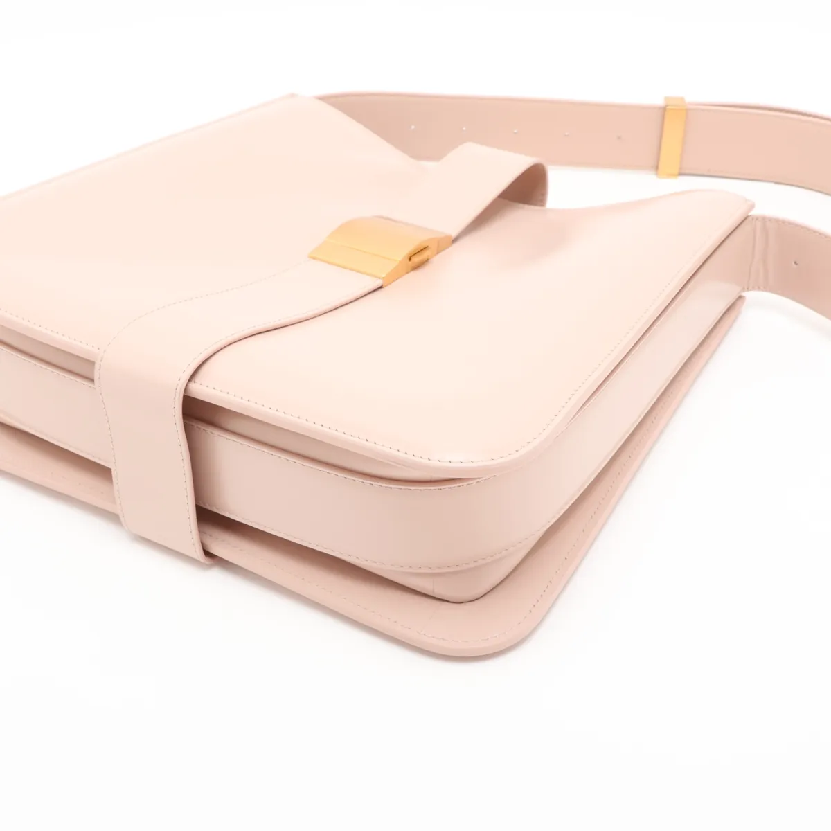 Marie Leather Shoulder Bag, Beige — view 3
