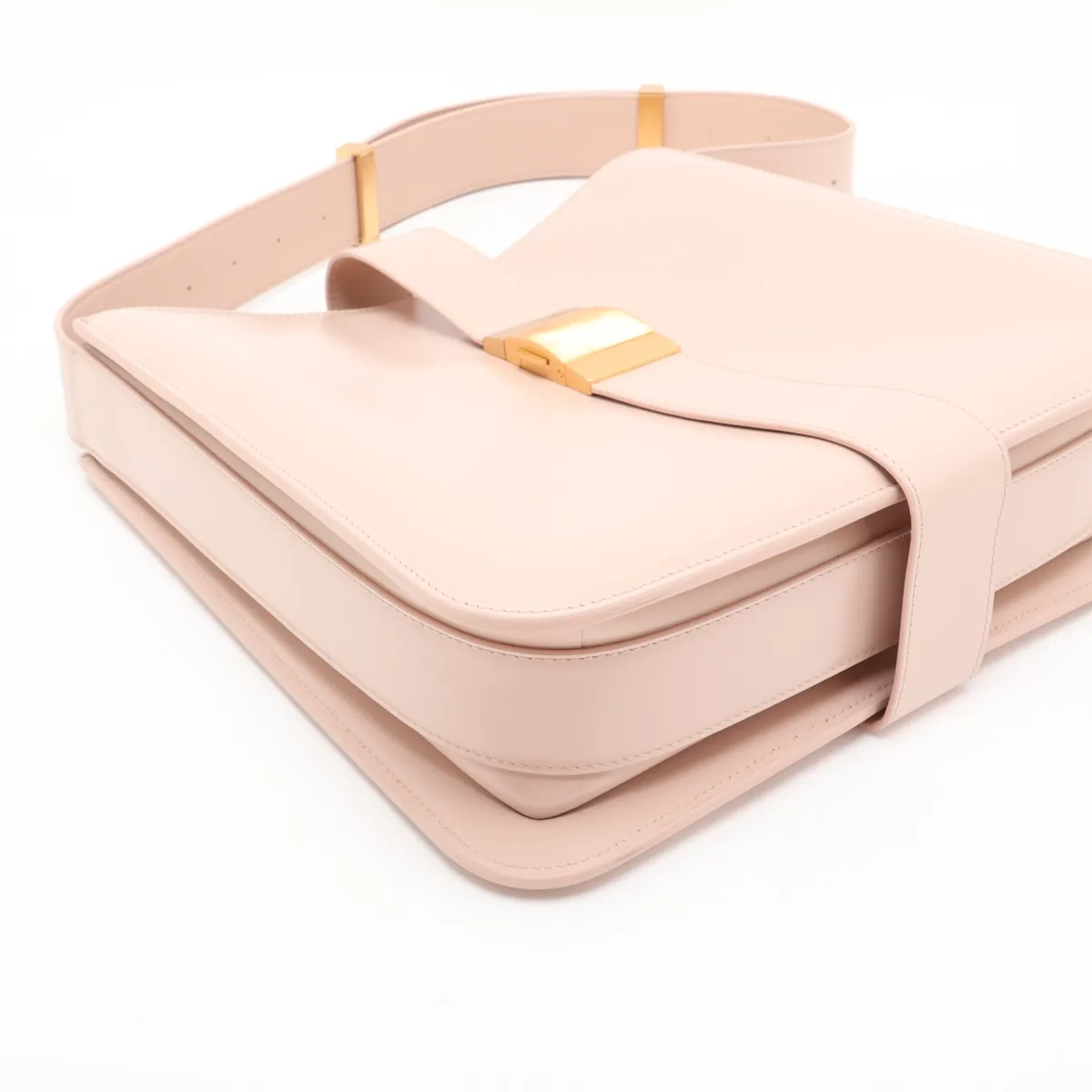 Marie Leather Shoulder Bag, Beige — view 4