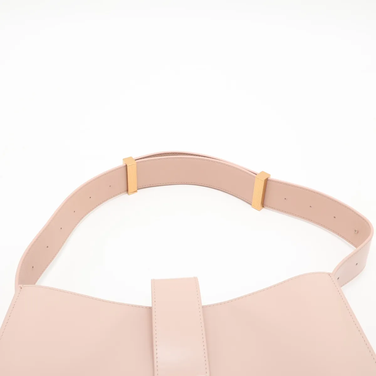 Marie Leather Shoulder Bag, Beige — view 6