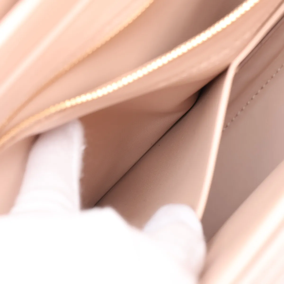 Marie Leather Shoulder Bag, Beige — view 9