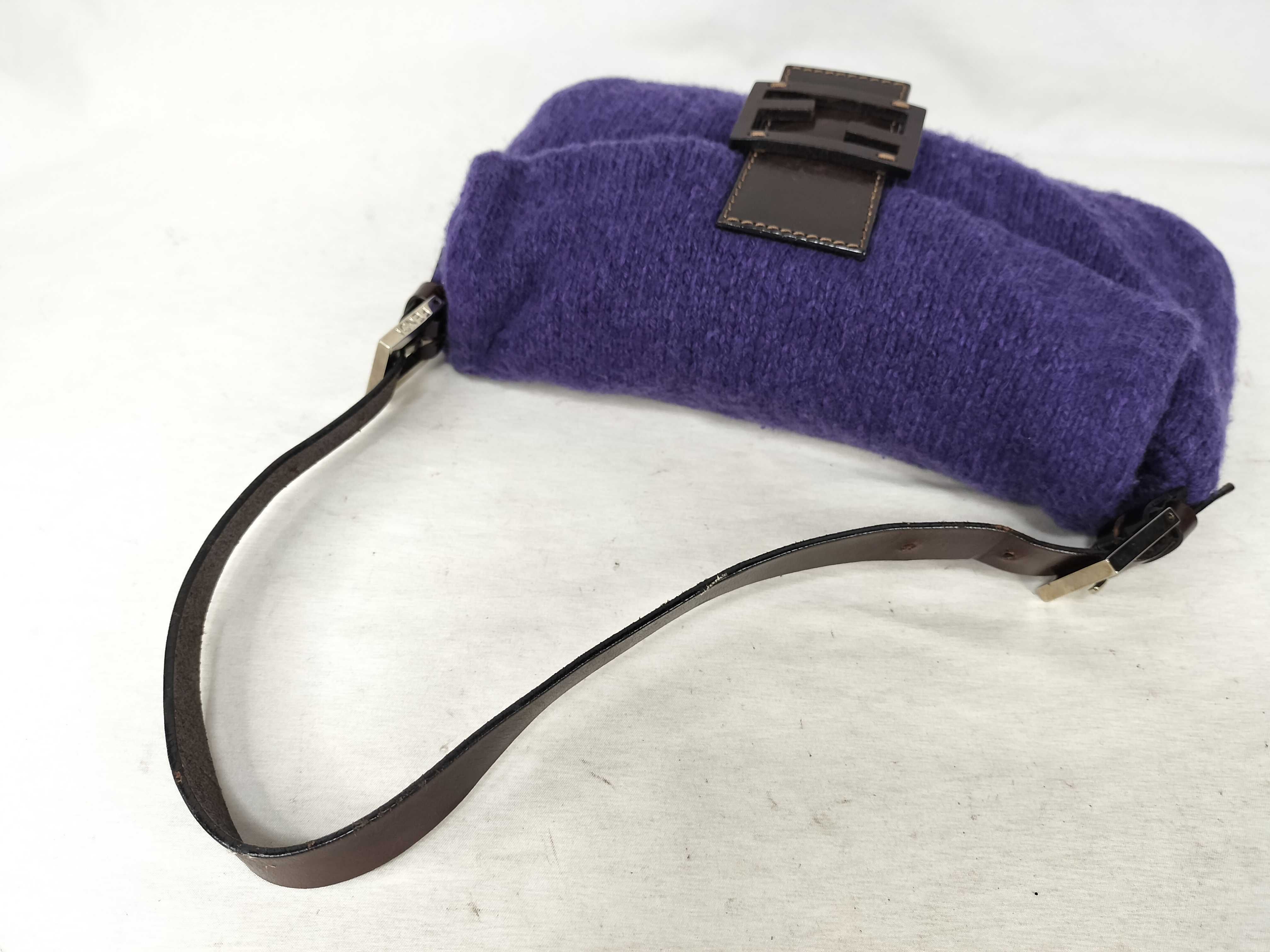 Mamma handbag, wool knit, purple handbag — view 3