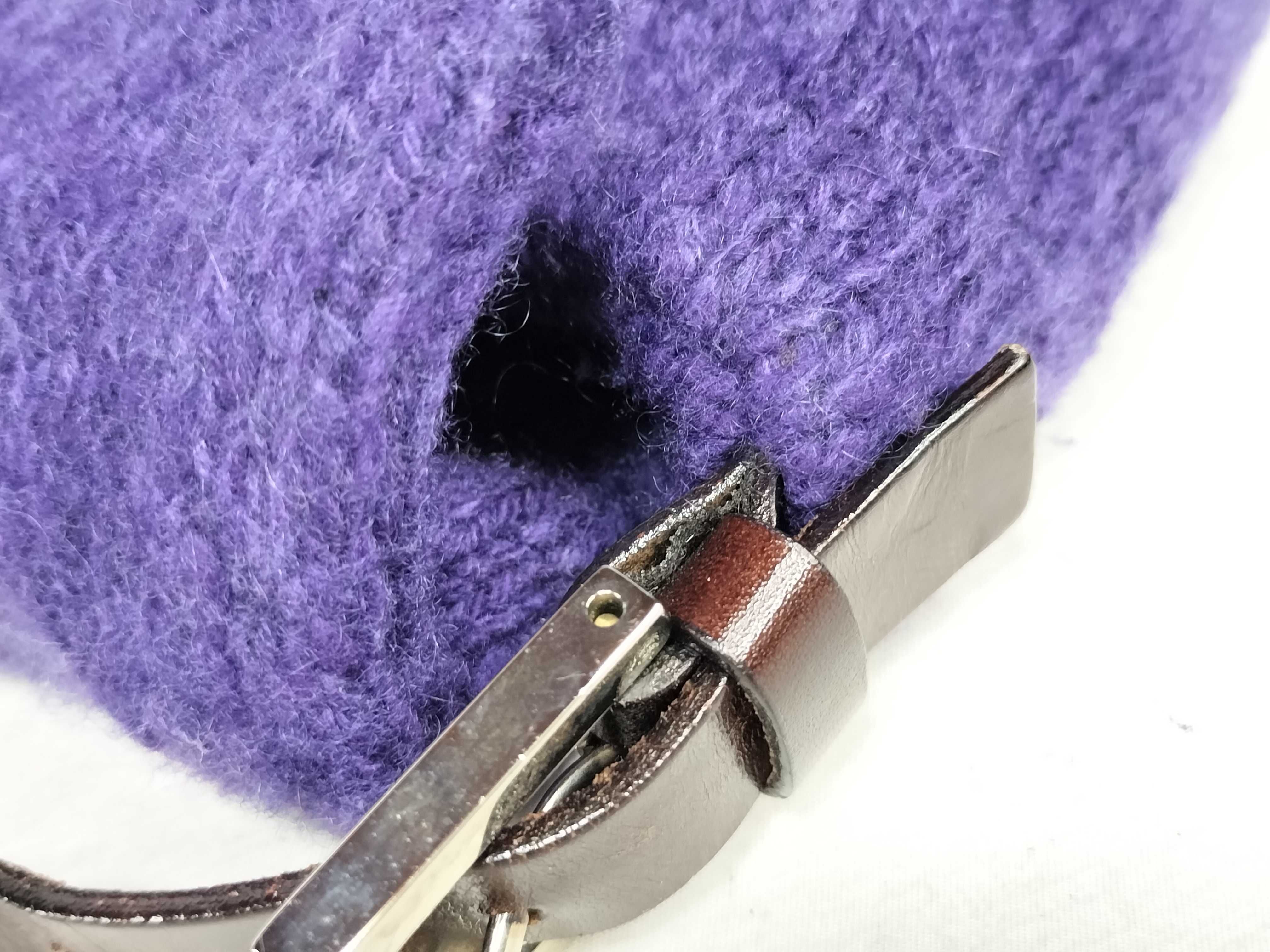 Mamma handbag, wool knit, purple handbag — view 5