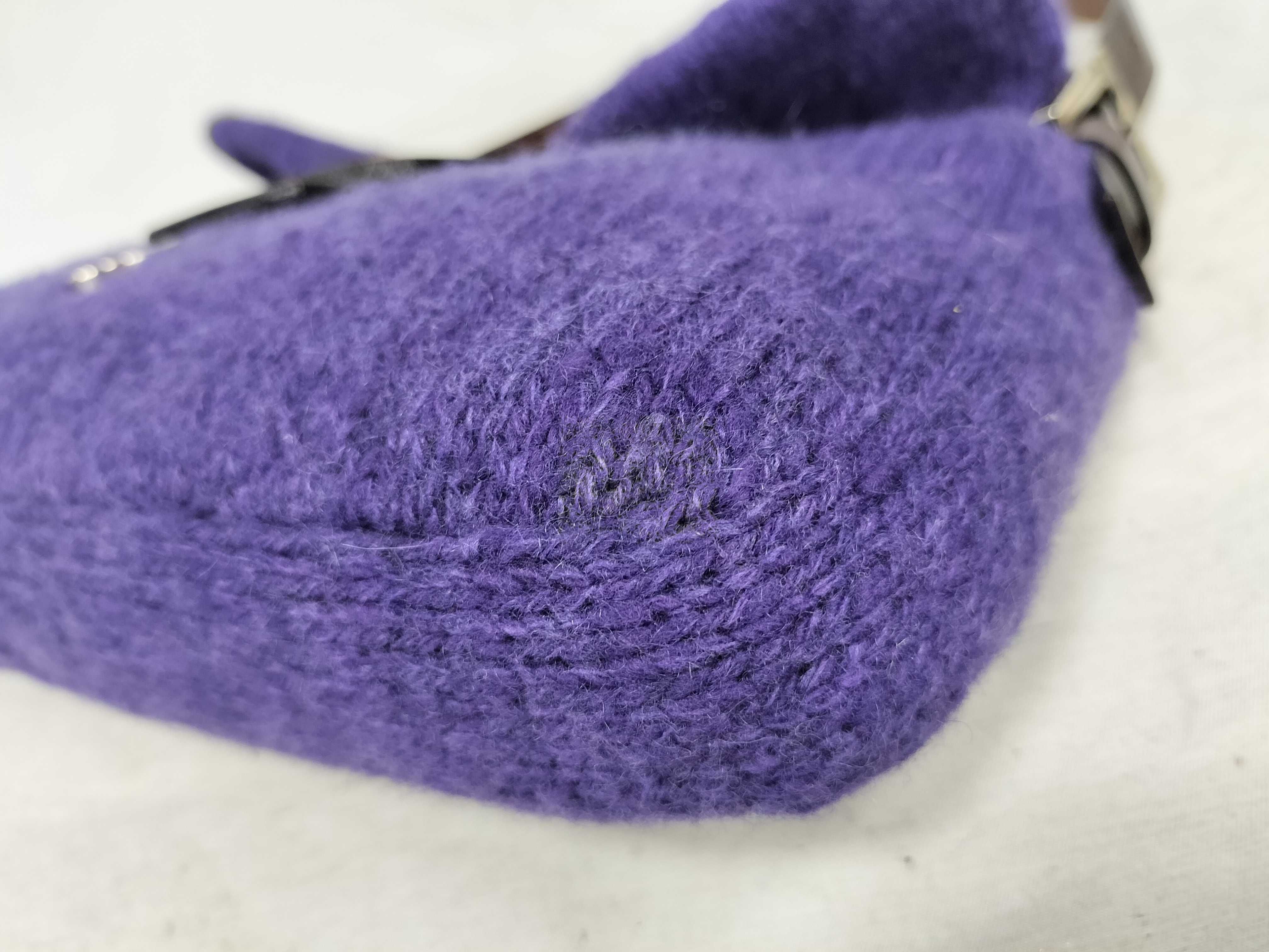 Mamma handbag, wool knit, purple handbag — view 6