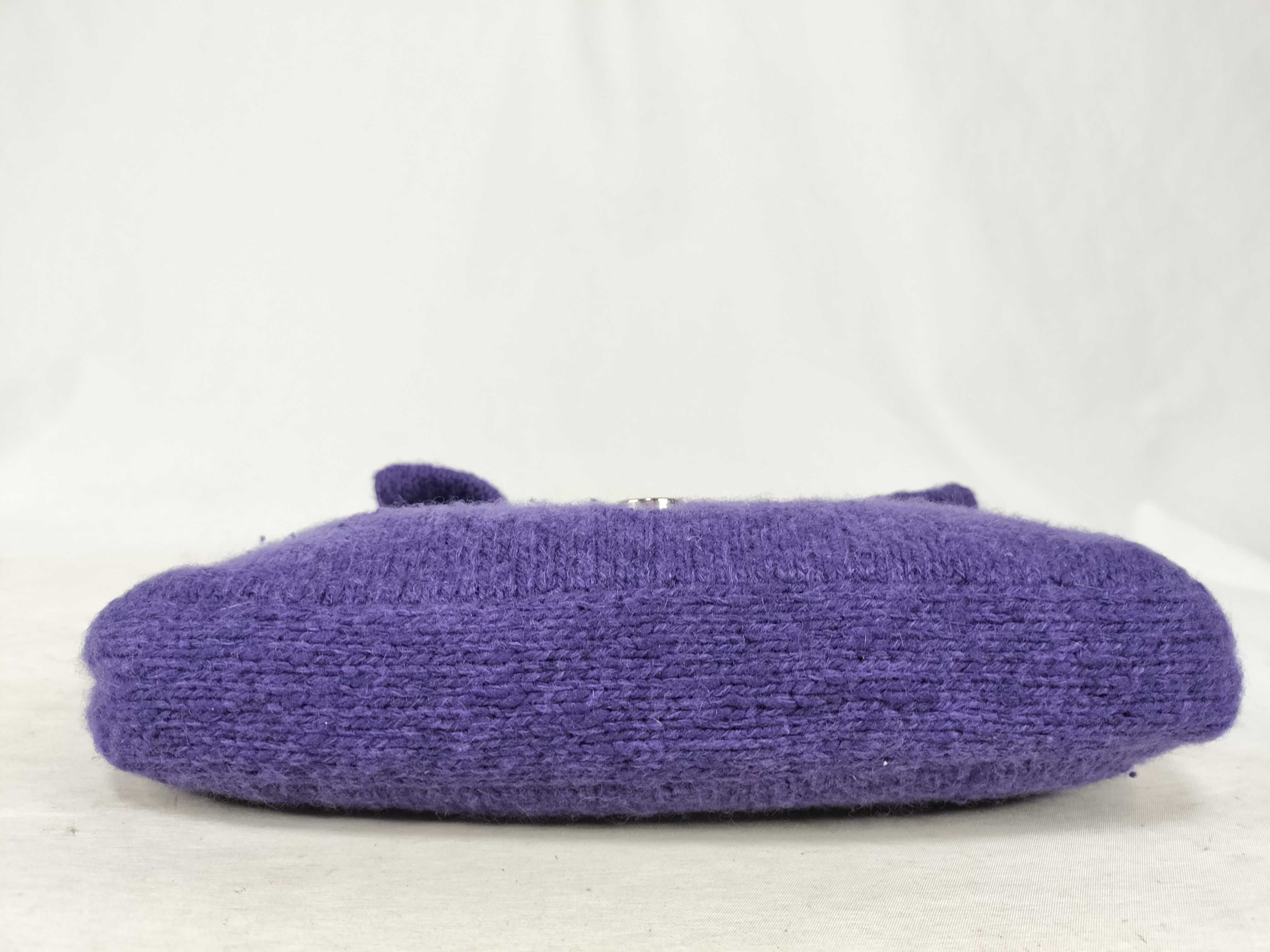 Mamma handbag, wool knit, purple handbag — view 7