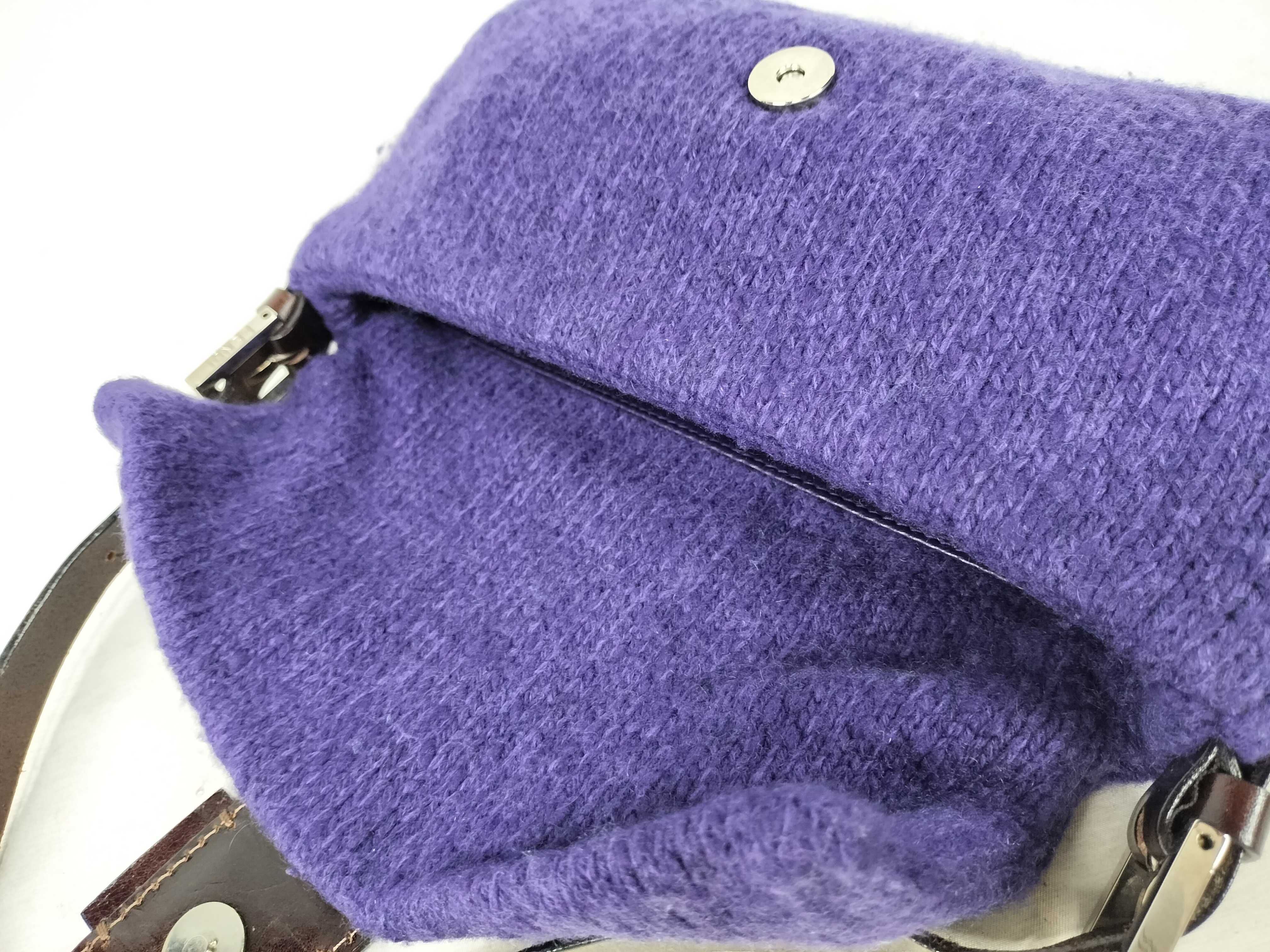 Mamma handbag, wool knit, purple handbag — view 8