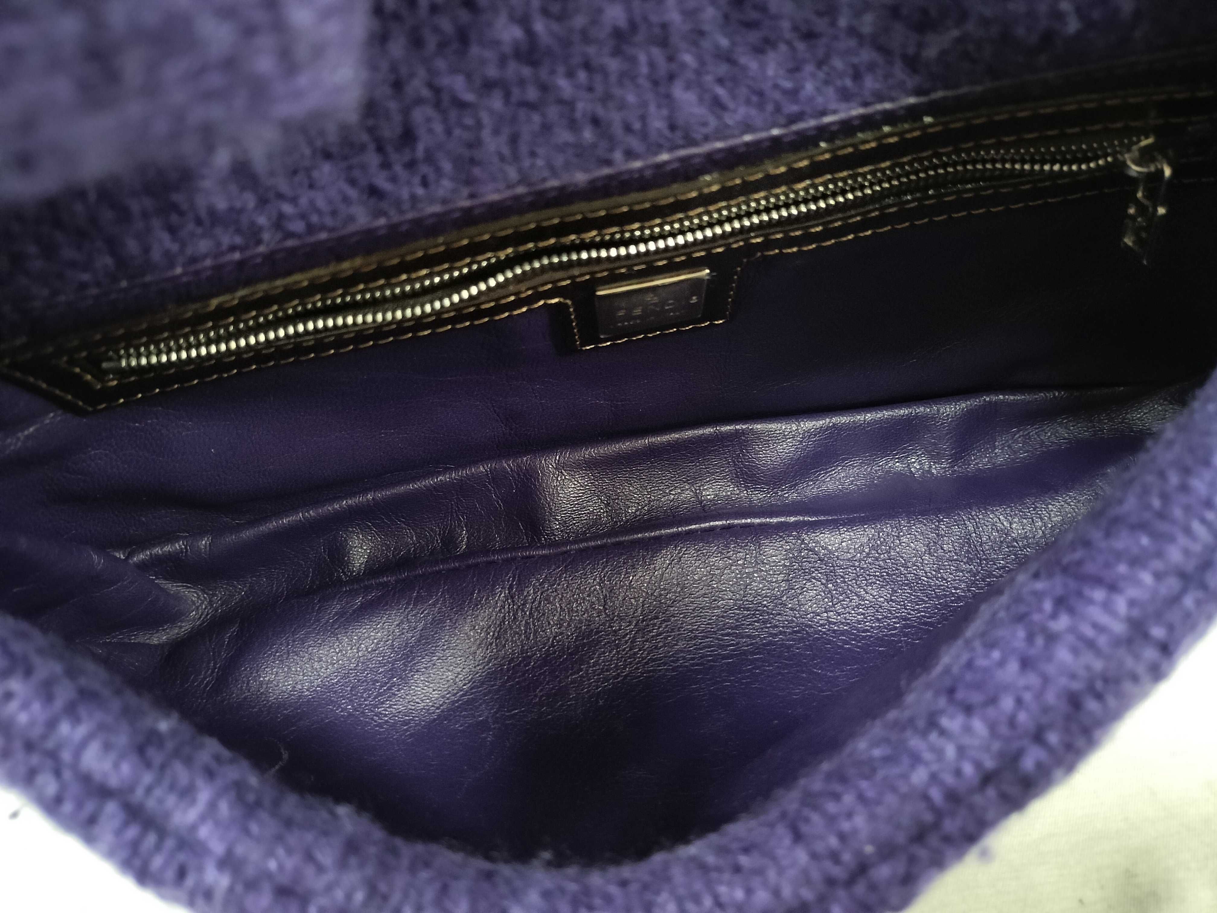 Mamma handbag, wool knit, purple handbag — view 10