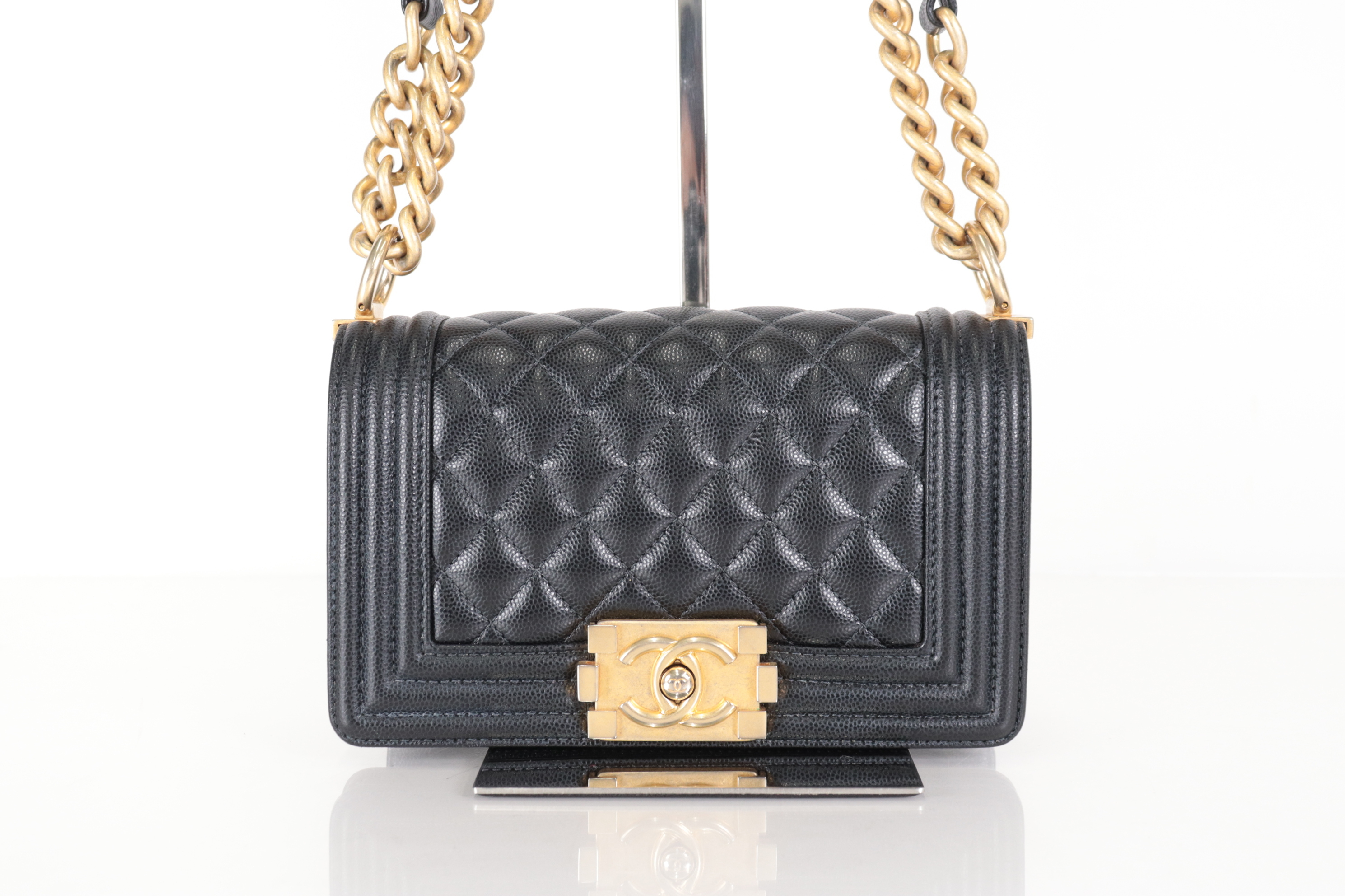 Boy Chanel Caviar Chain Shoulder Bag (Serial Number 31) — view 2