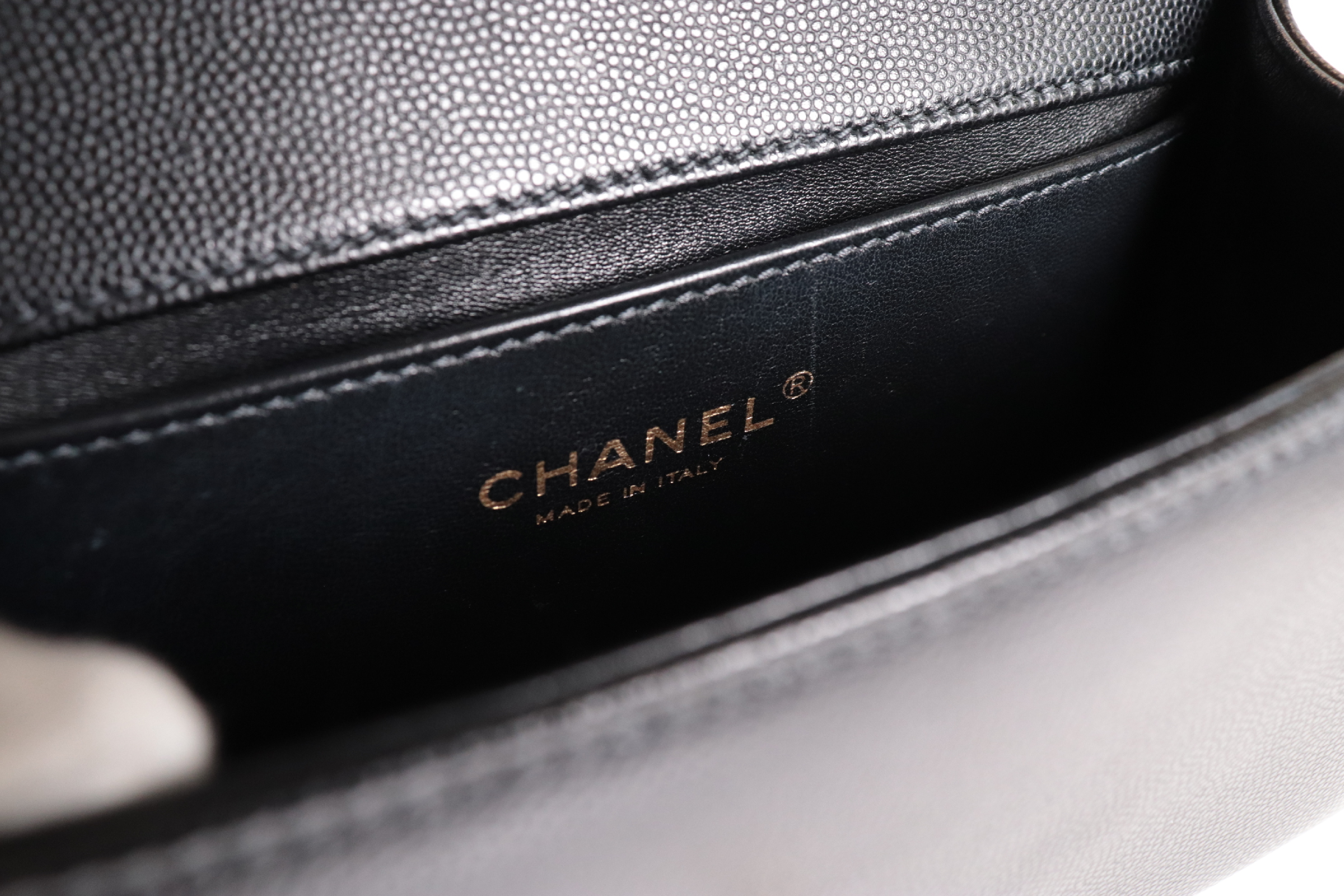 Boy Chanel Caviar Chain Shoulder Bag (Serial Number 31) — view 8