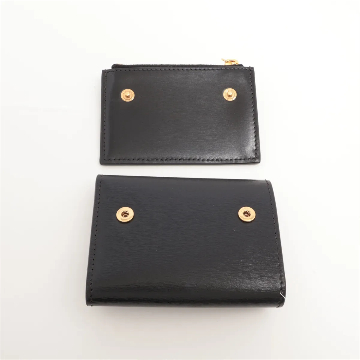 Triomphe Leather Compact Wallet Black — view 5
