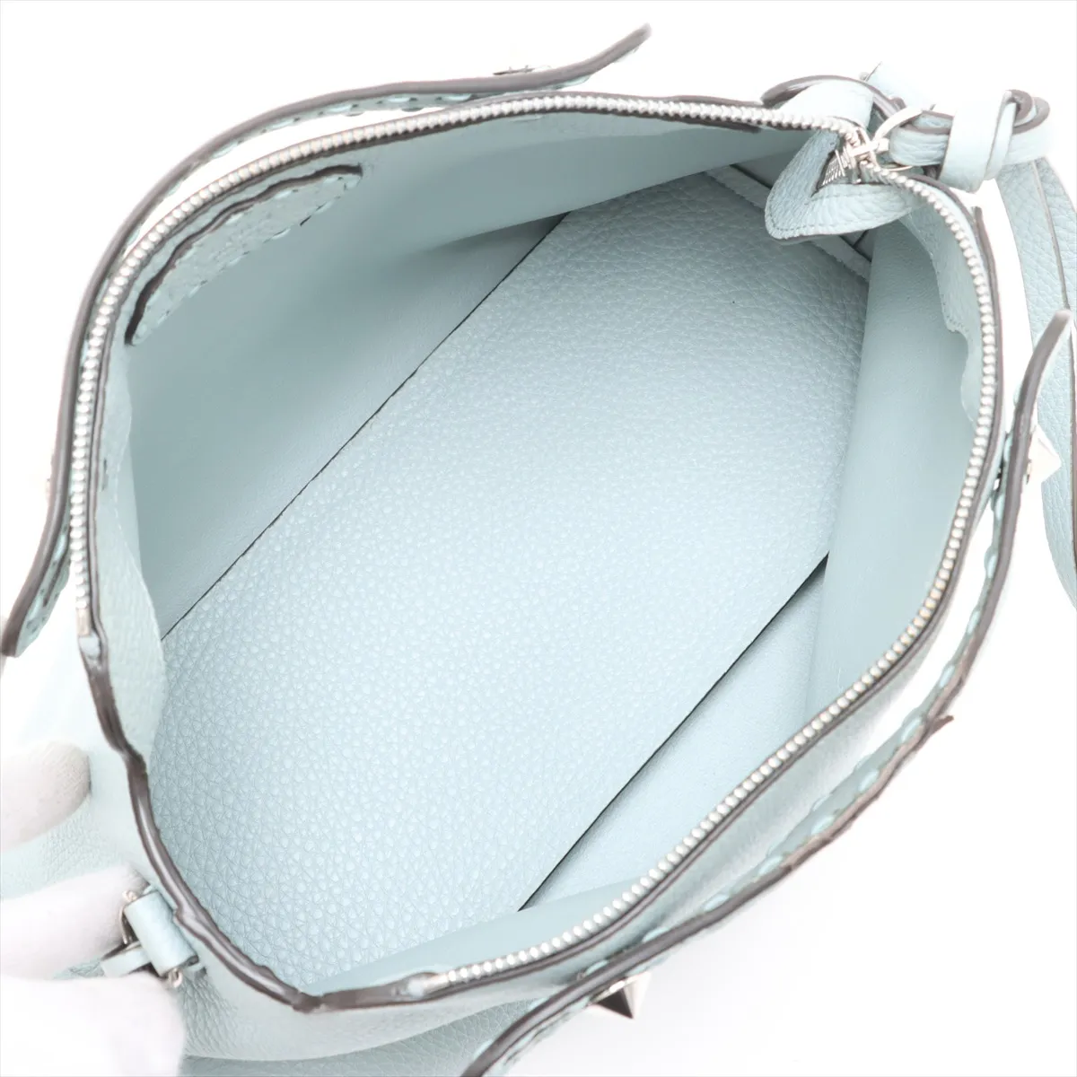 Selleria Vistheway Medium Leather 2WAY Handbag Blue — view 8