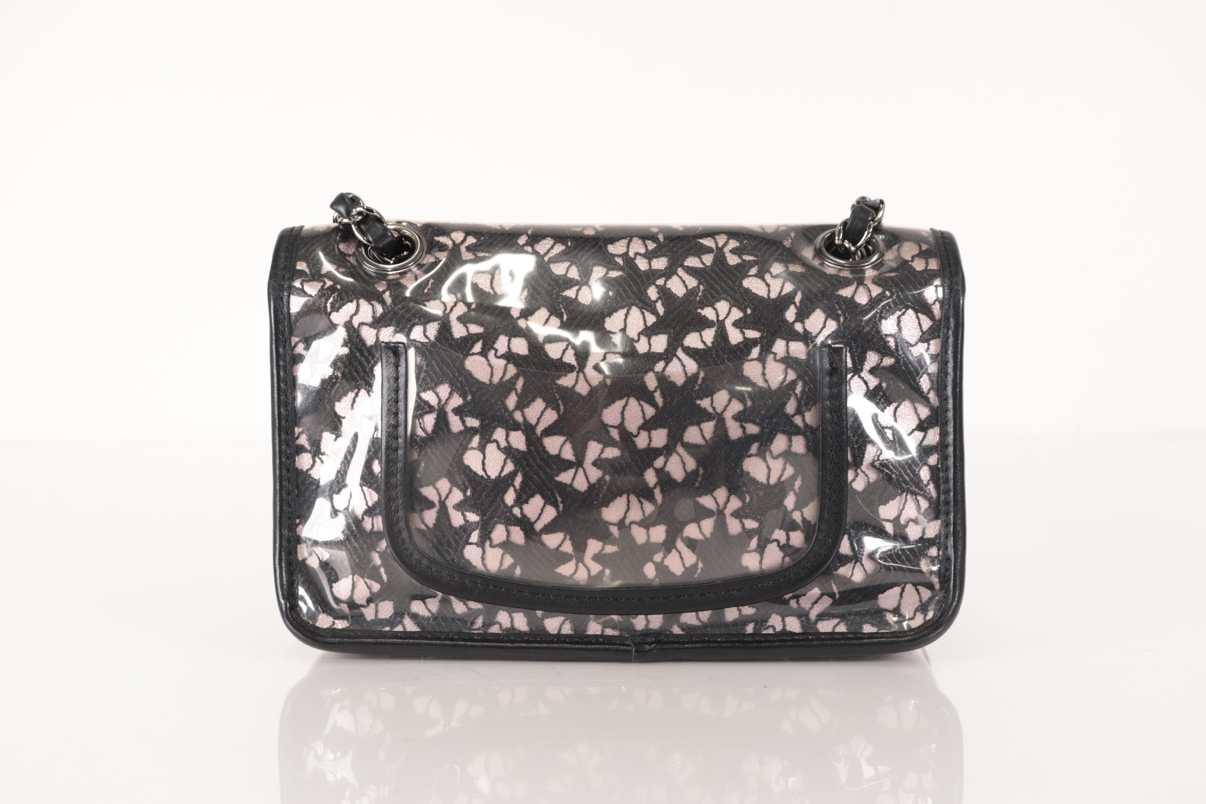 Lambskin x Clear Star Chain Shoulder Bag, Black/Pink, Silver Hardware, Serial Number 11 — view 2