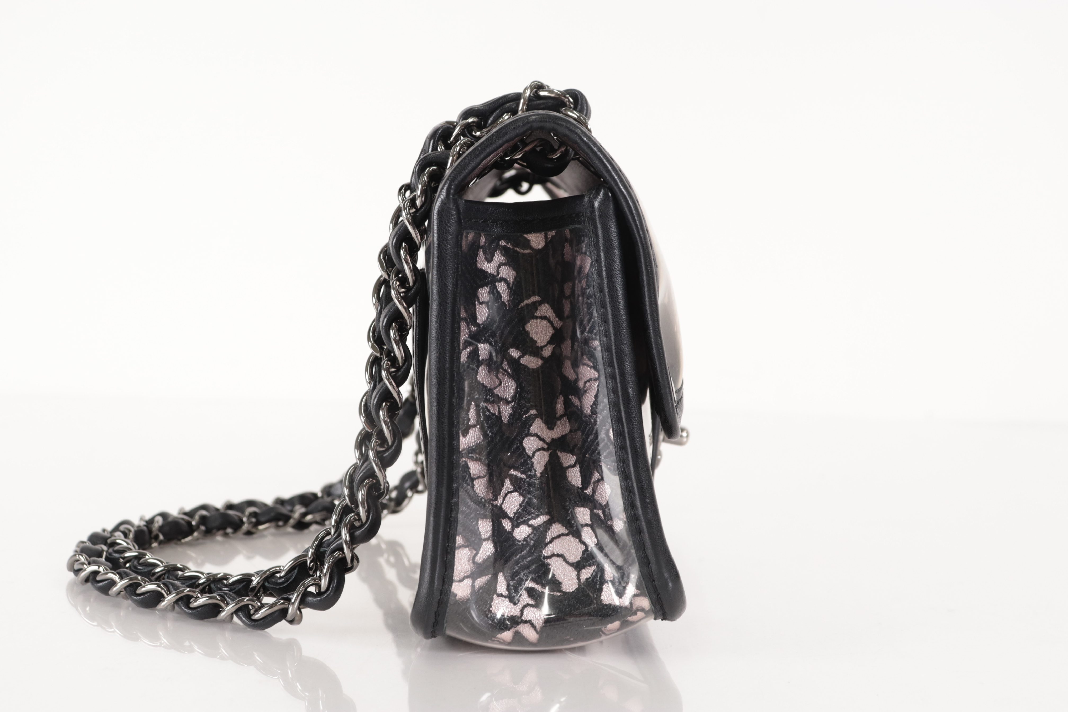 Lambskin x Clear Star Chain Shoulder Bag, Black/Pink, Silver Hardware, Serial Number 11 — view 3
