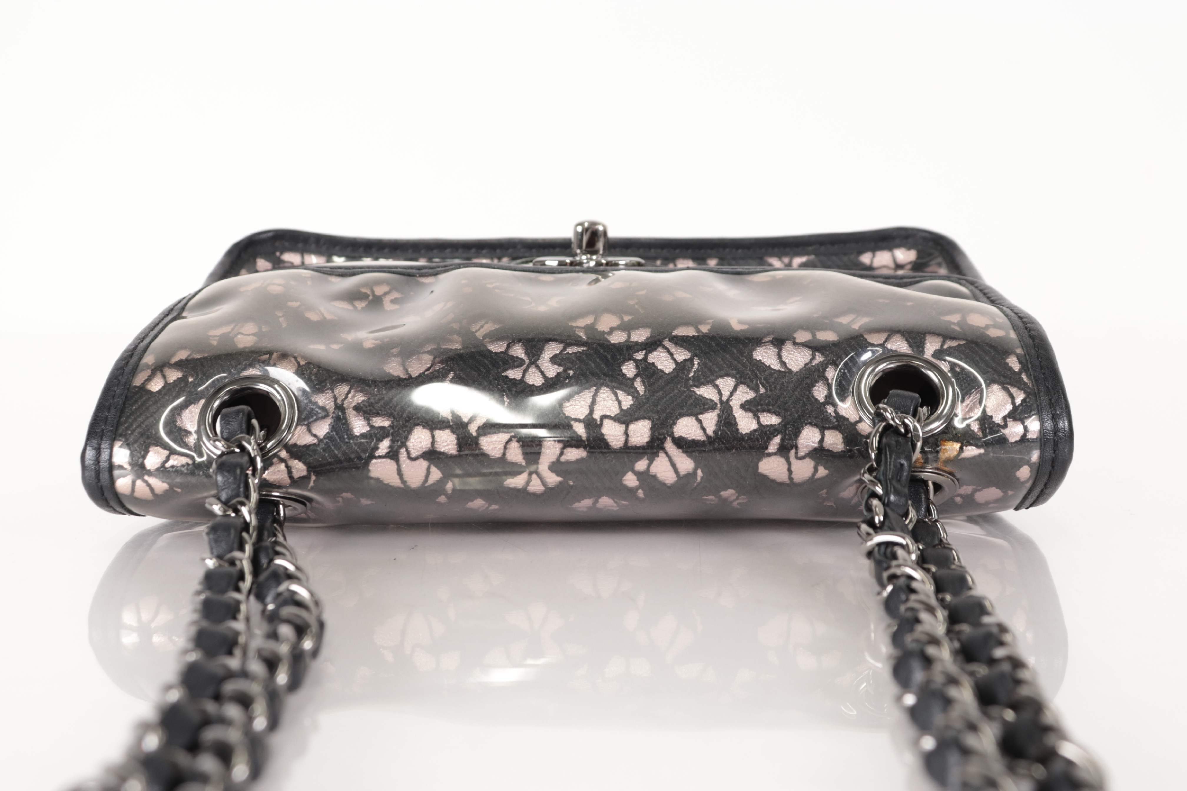 Lambskin x Clear Star Chain Shoulder Bag, Black/Pink, Silver Hardware, Serial Number 11 — view 5