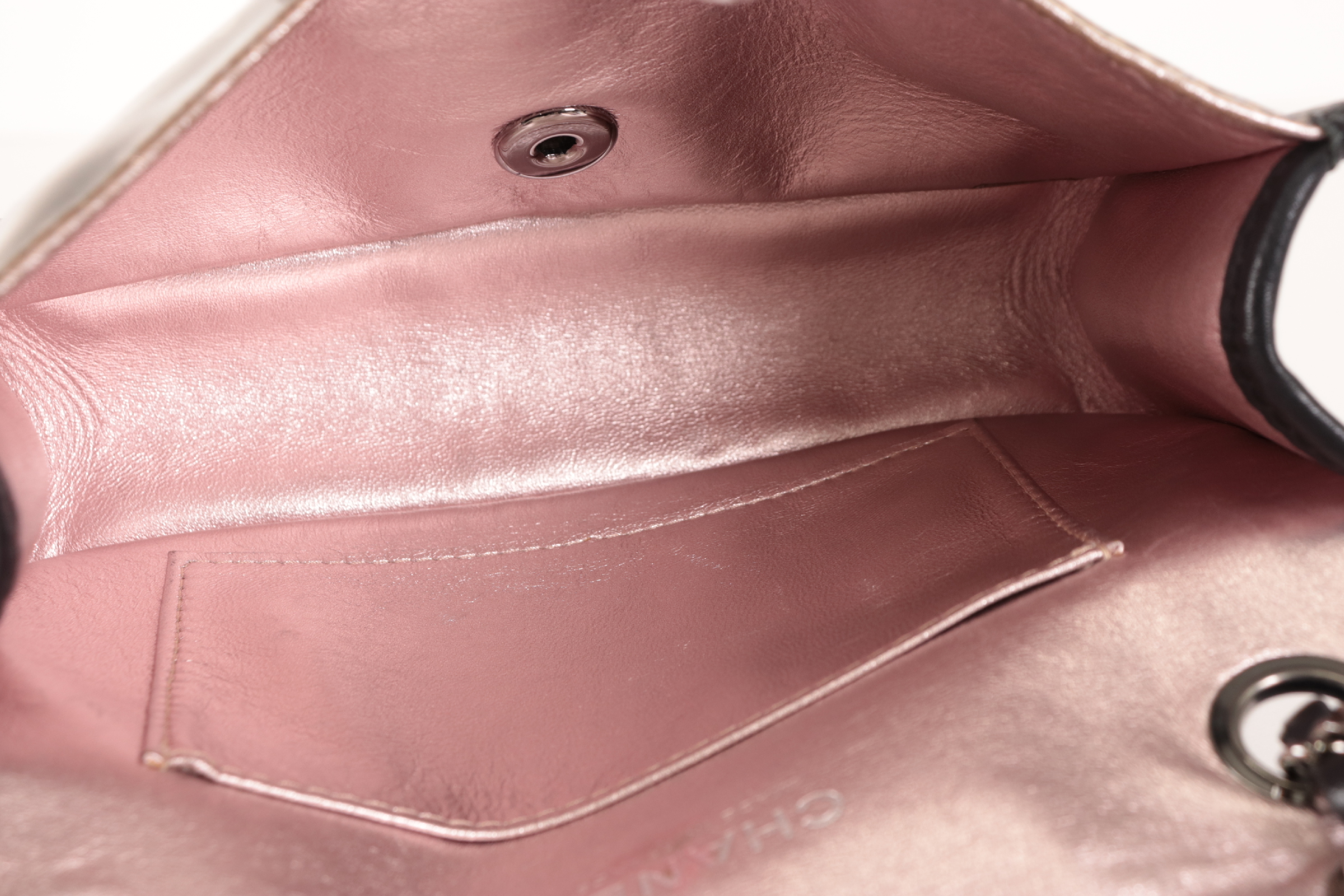 Lambskin x Clear Star Chain Shoulder Bag, Black/Pink, Silver Hardware, Serial Number 11 — view 8