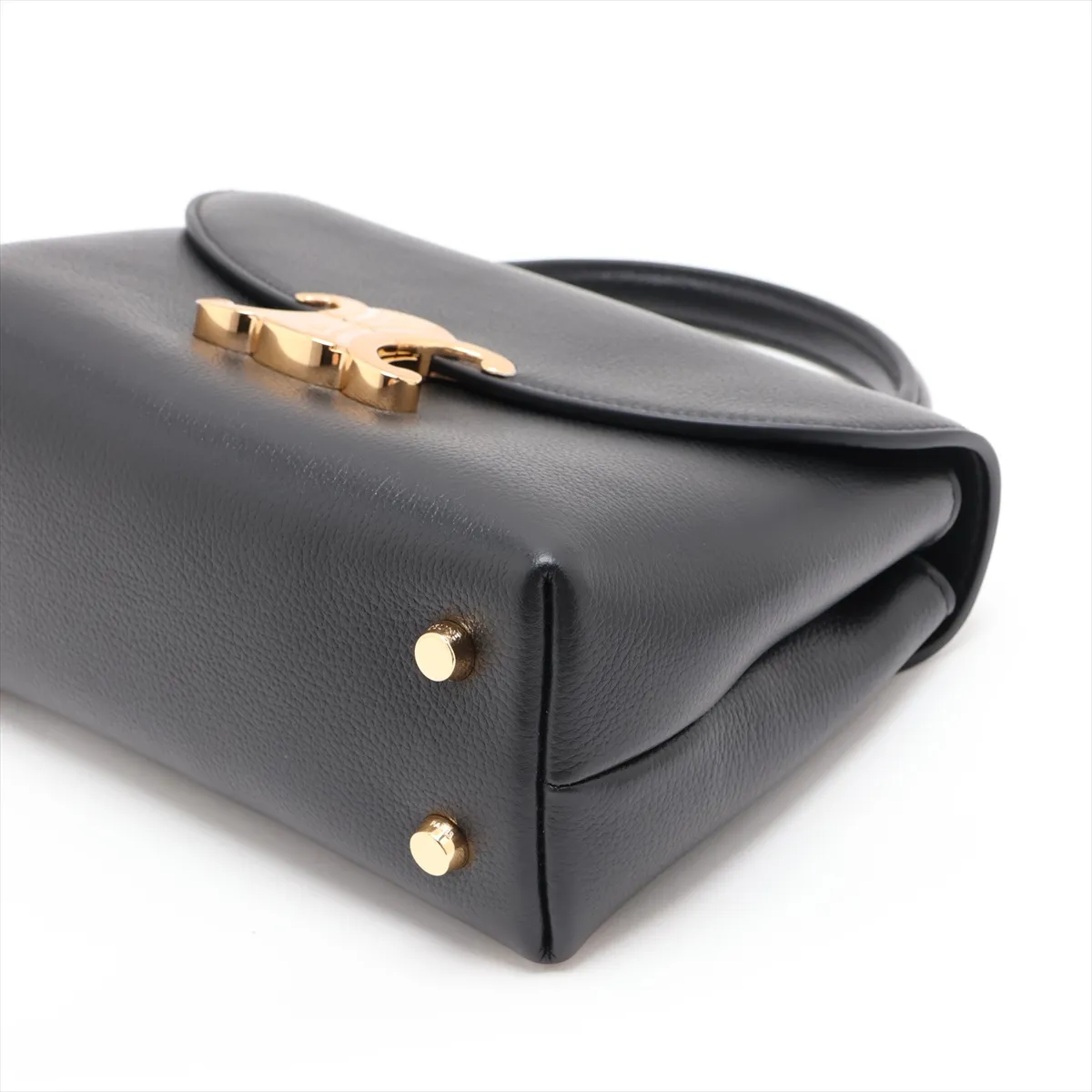 Triomphe Teen Nino Leather 2-Way Handbag, Black — view 3
