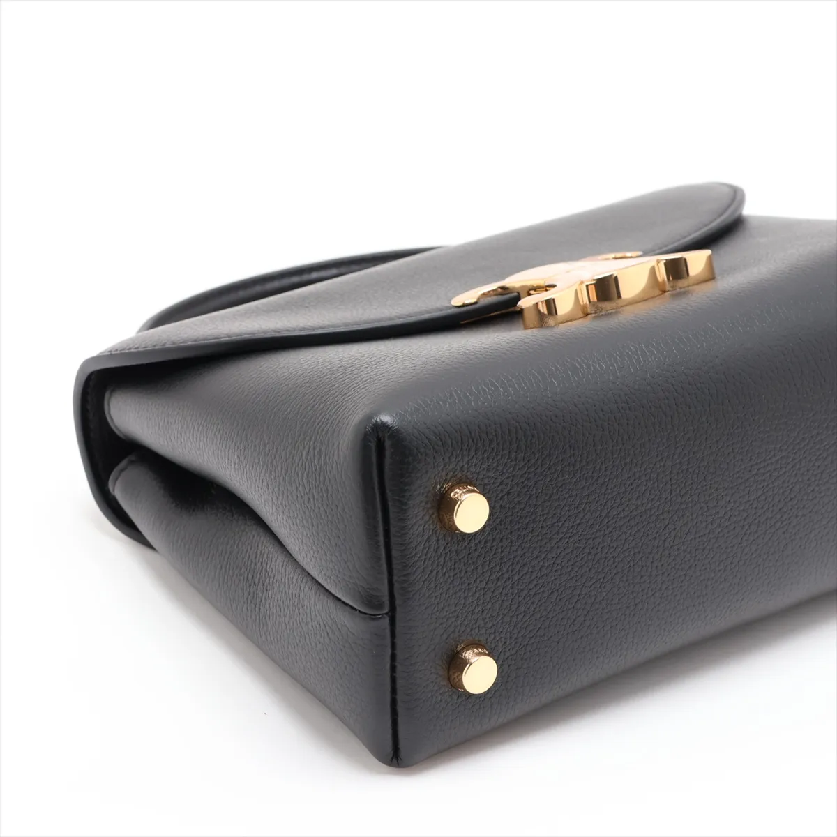 Triomphe Teen Nino Leather 2-Way Handbag, Black — view 4