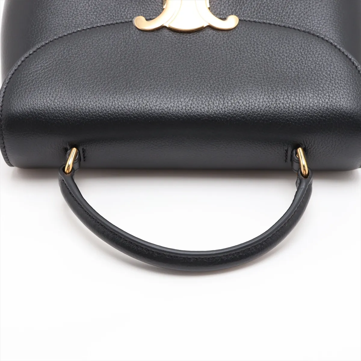 Triomphe Teen Nino Leather 2-Way Handbag, Black — view 5