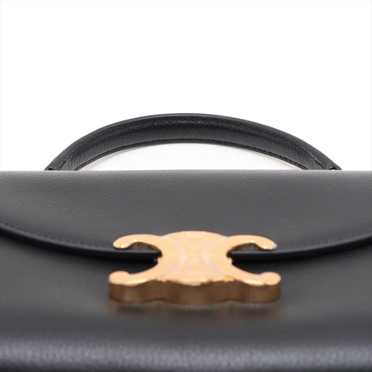 Triomphe Teen Nino Leather 2-Way Handbag, Black — view 6