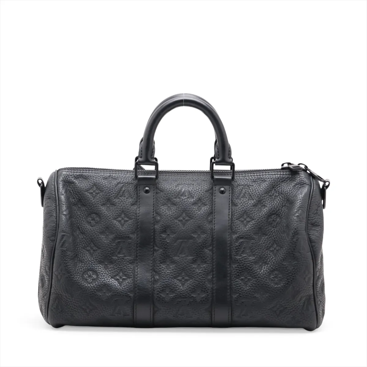 Taurillon Monogram Keepall Bandoulière 35 M22765 Black with initials, RFID detected. — view 2