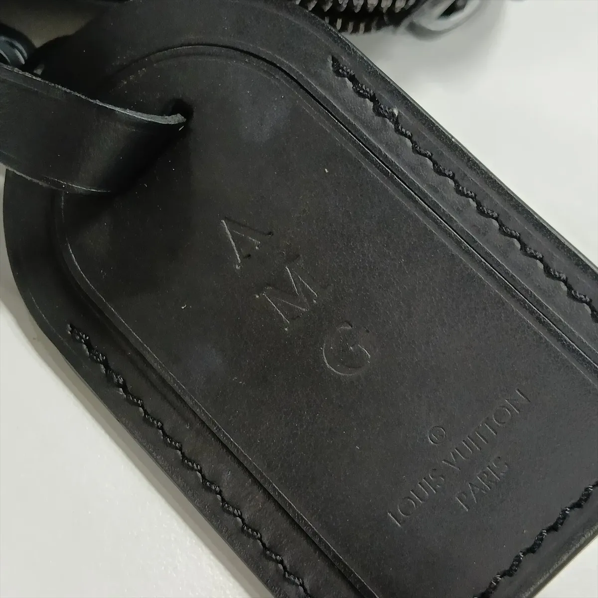 Taurillon Monogram Keepall Bandoulière 35 M22765 Black with initials, RFID detected. — view 13