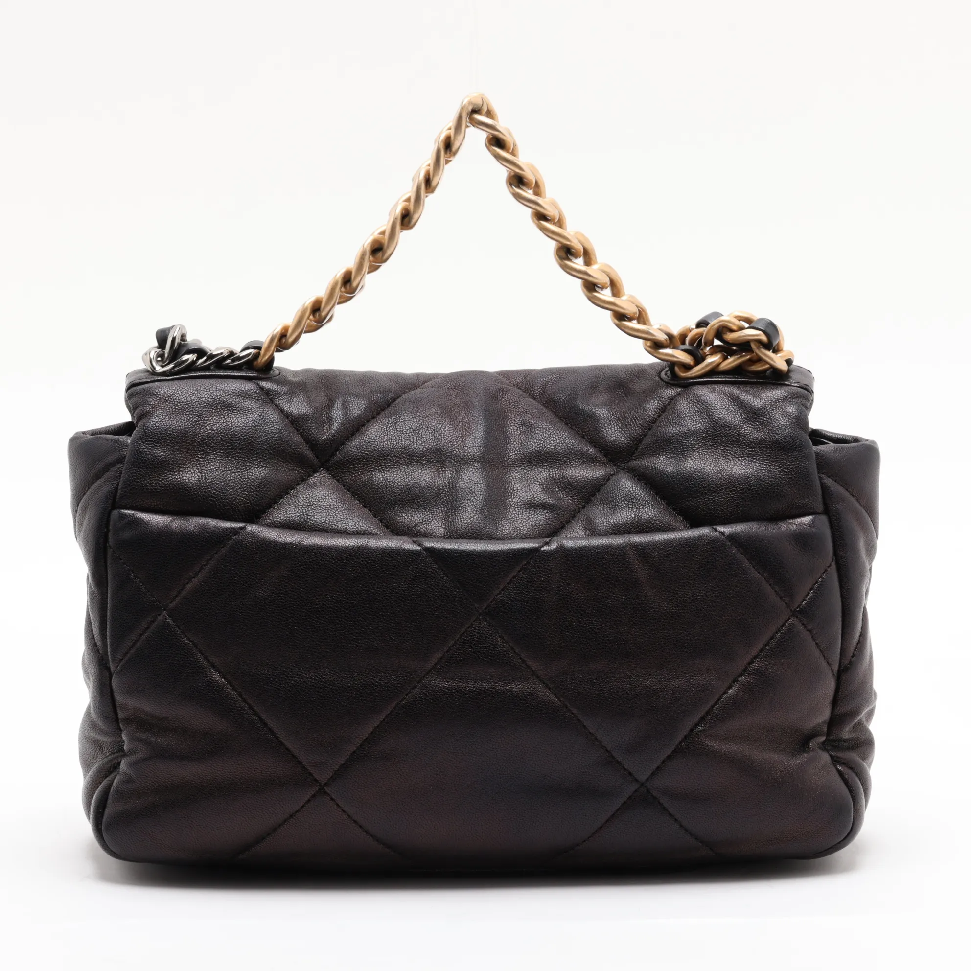 19 Lambskin Chain Shoulder Bag, Black with Gold Hardware, 29038494, Serial Number 29, AS1160 — view 2