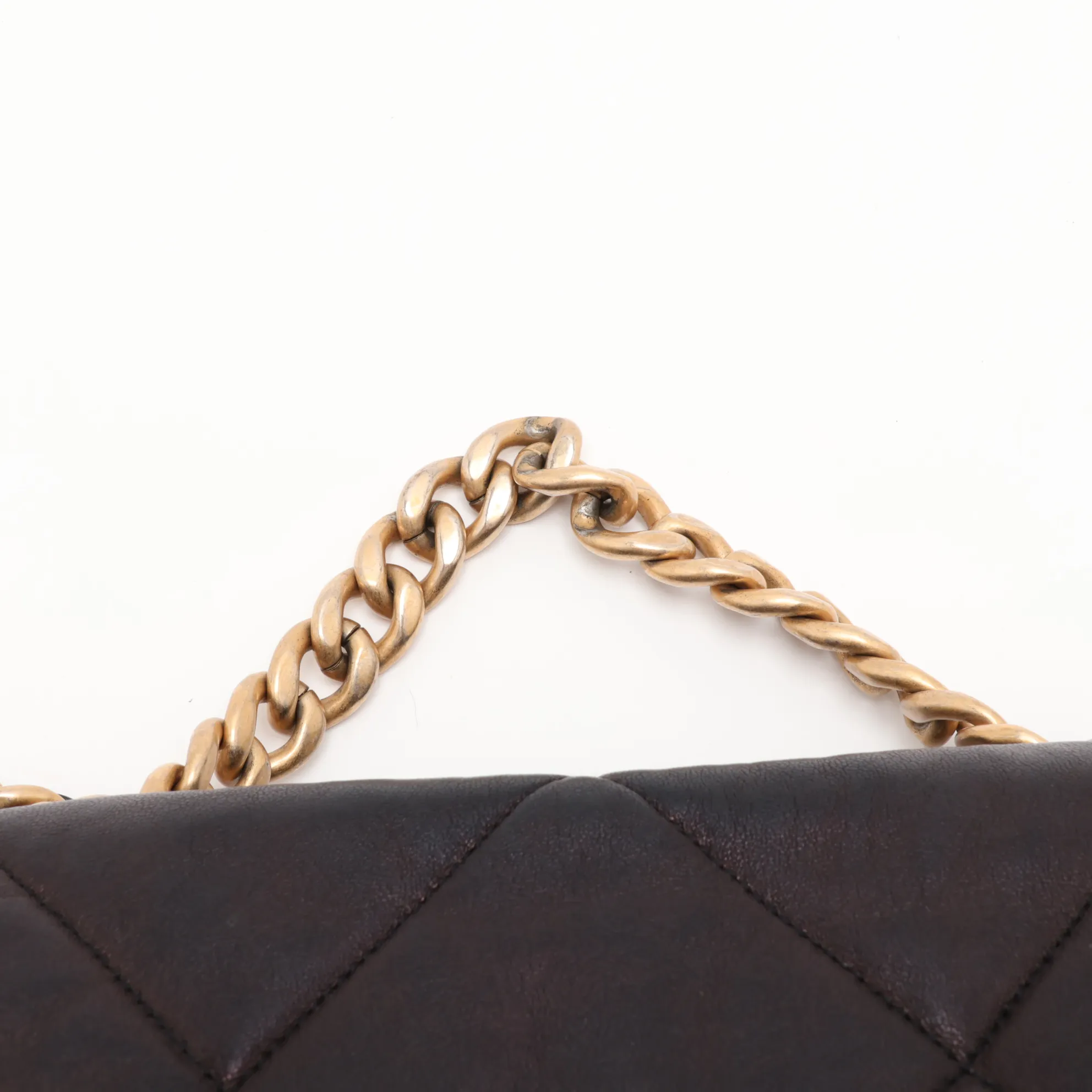 19 Lambskin Chain Shoulder Bag, Black with Gold Hardware, 29038494, Serial Number 29, AS1160 — view 6