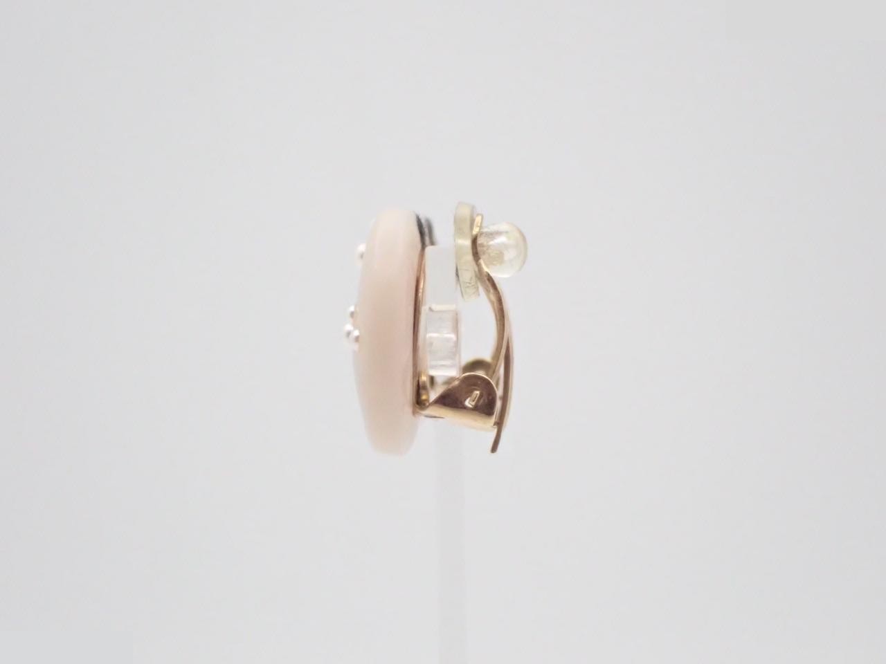 Earrings, round, faux pearl, Coco Mark, white — view 3
