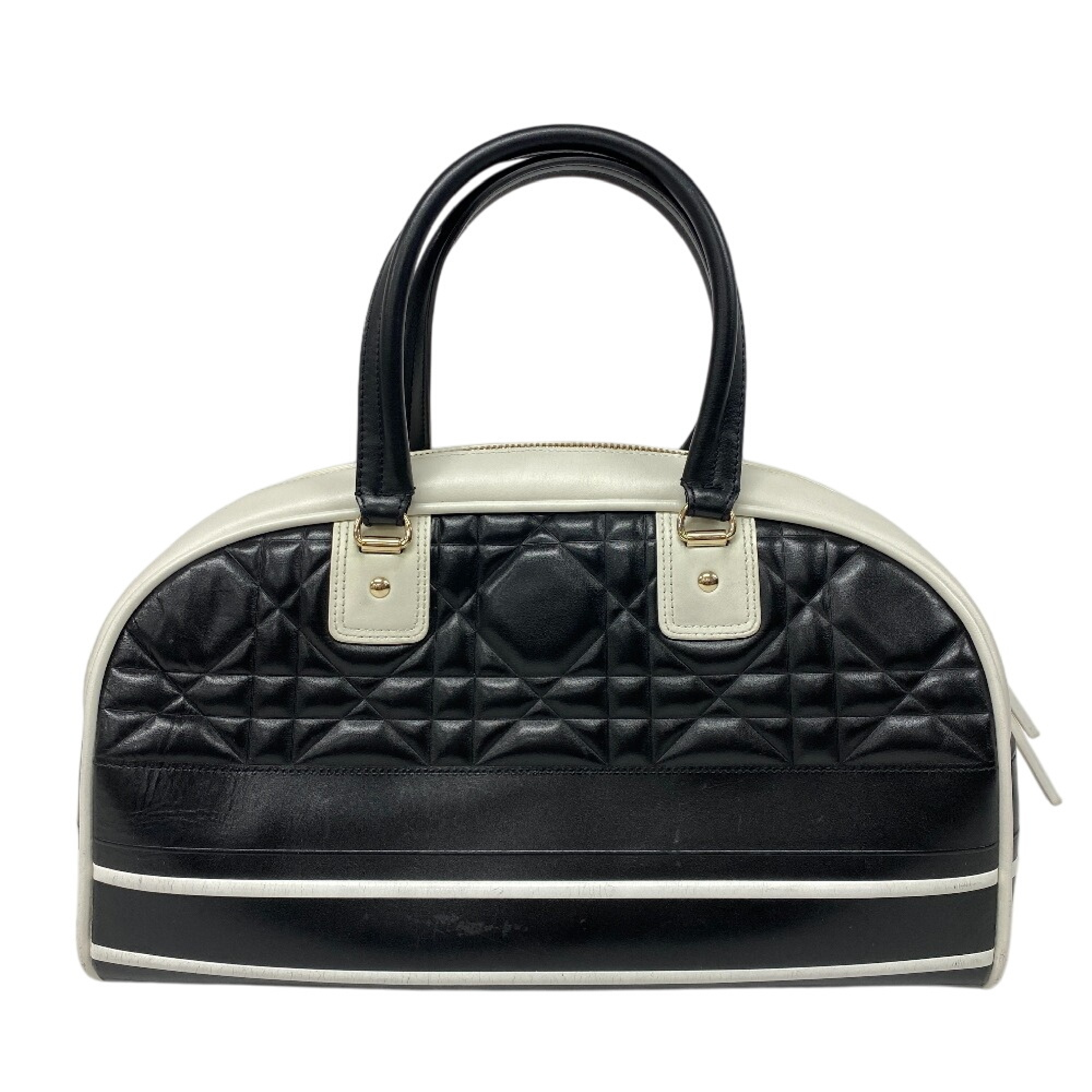 Bowling Bag Vibe Cannage Leather Black Handbag — view 2