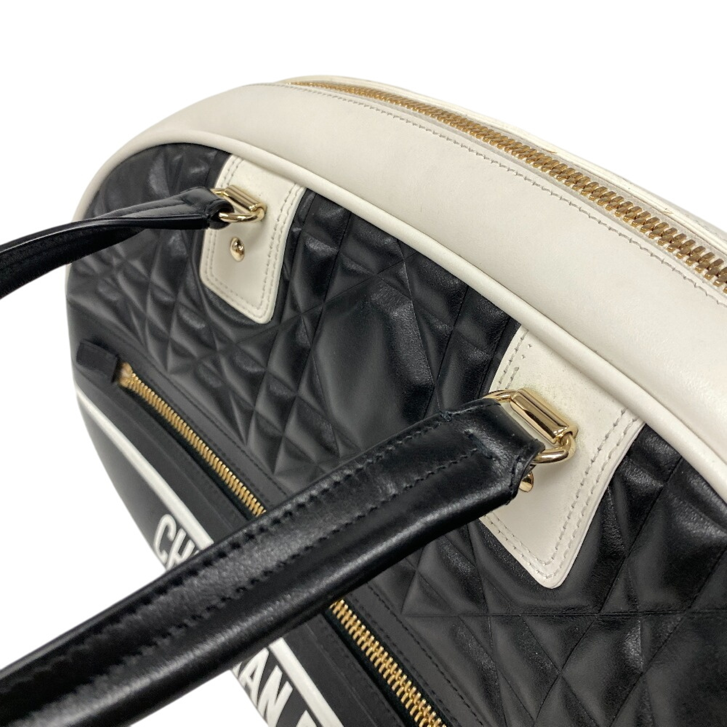 Bowling Bag Vibe Cannage Leather Black Handbag — view 7