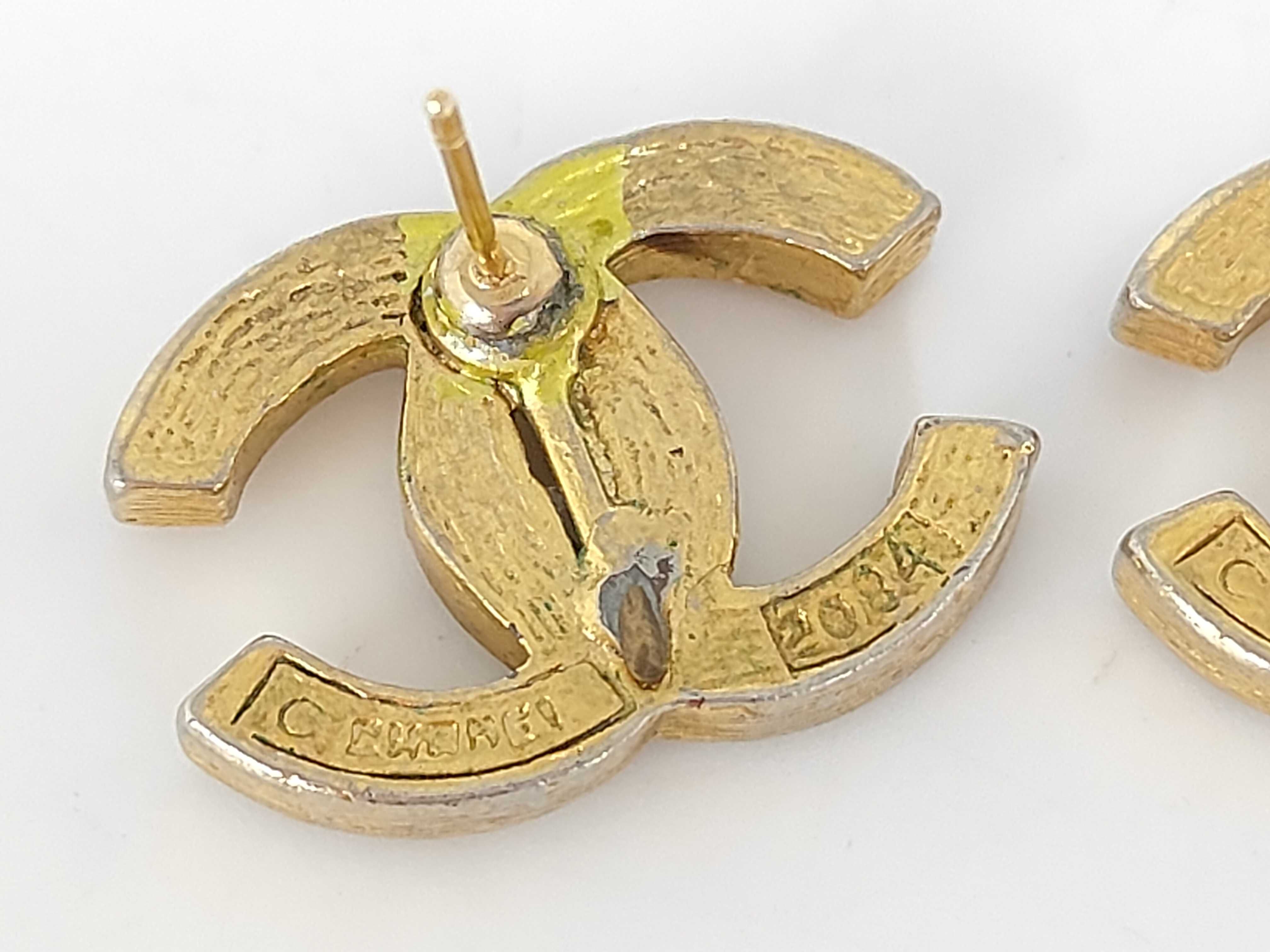 Cocomark rhinestone gold earrings — view 4