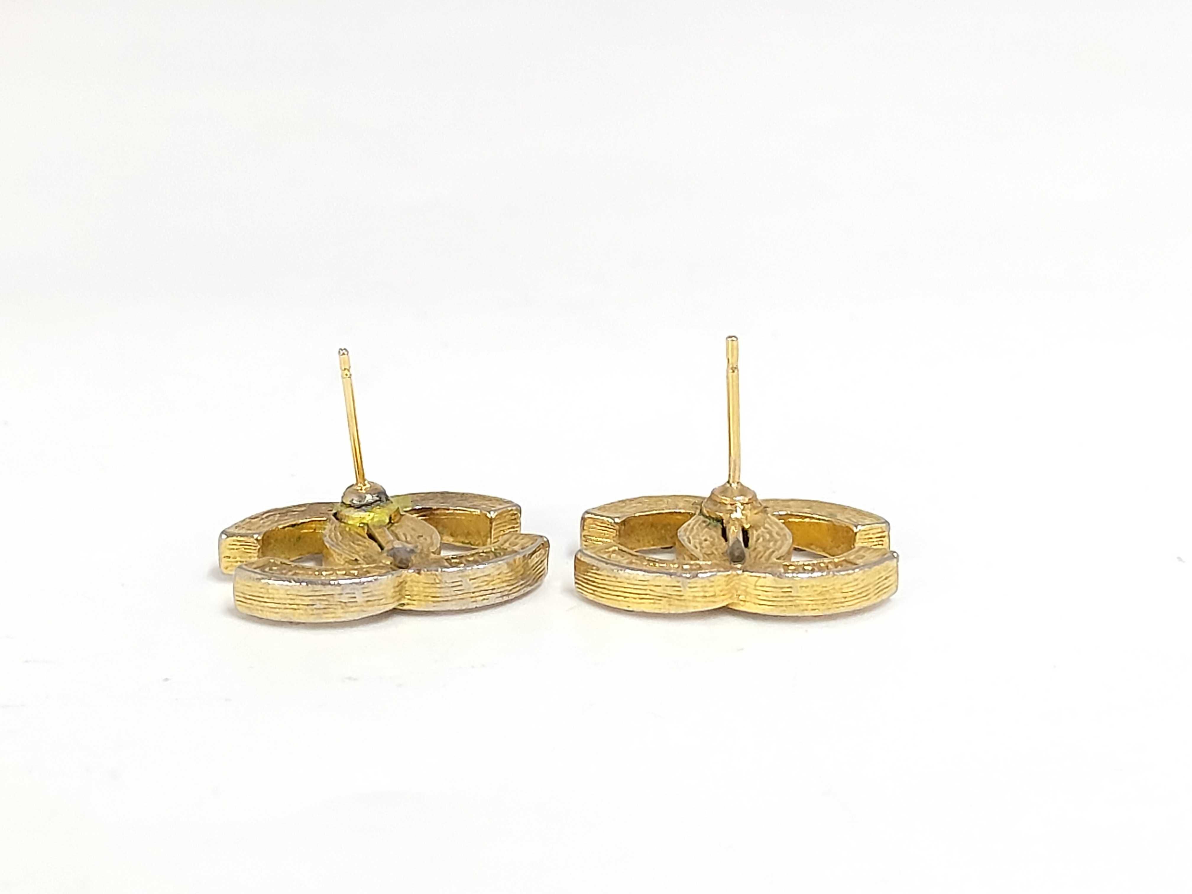 Cocomark rhinestone gold earrings — view 5