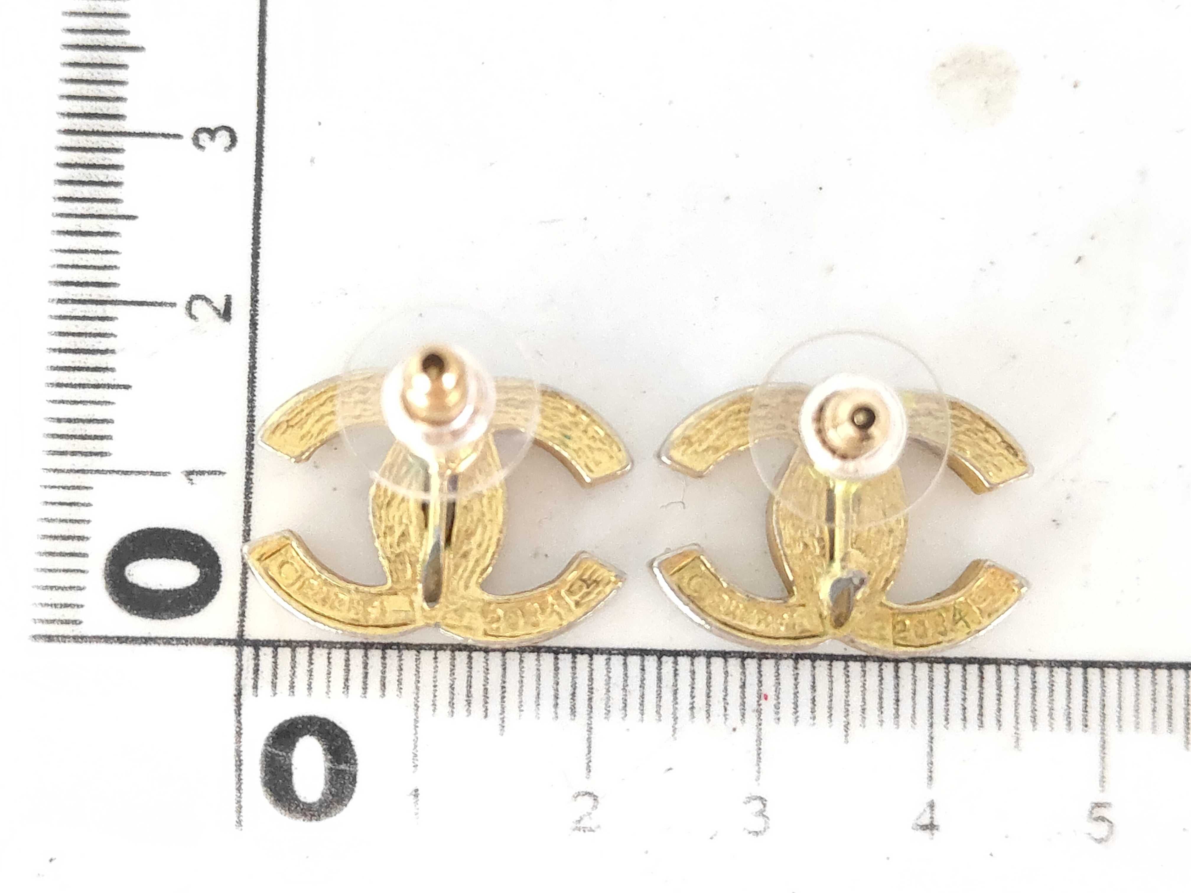 Cocomark rhinestone gold earrings — view 7