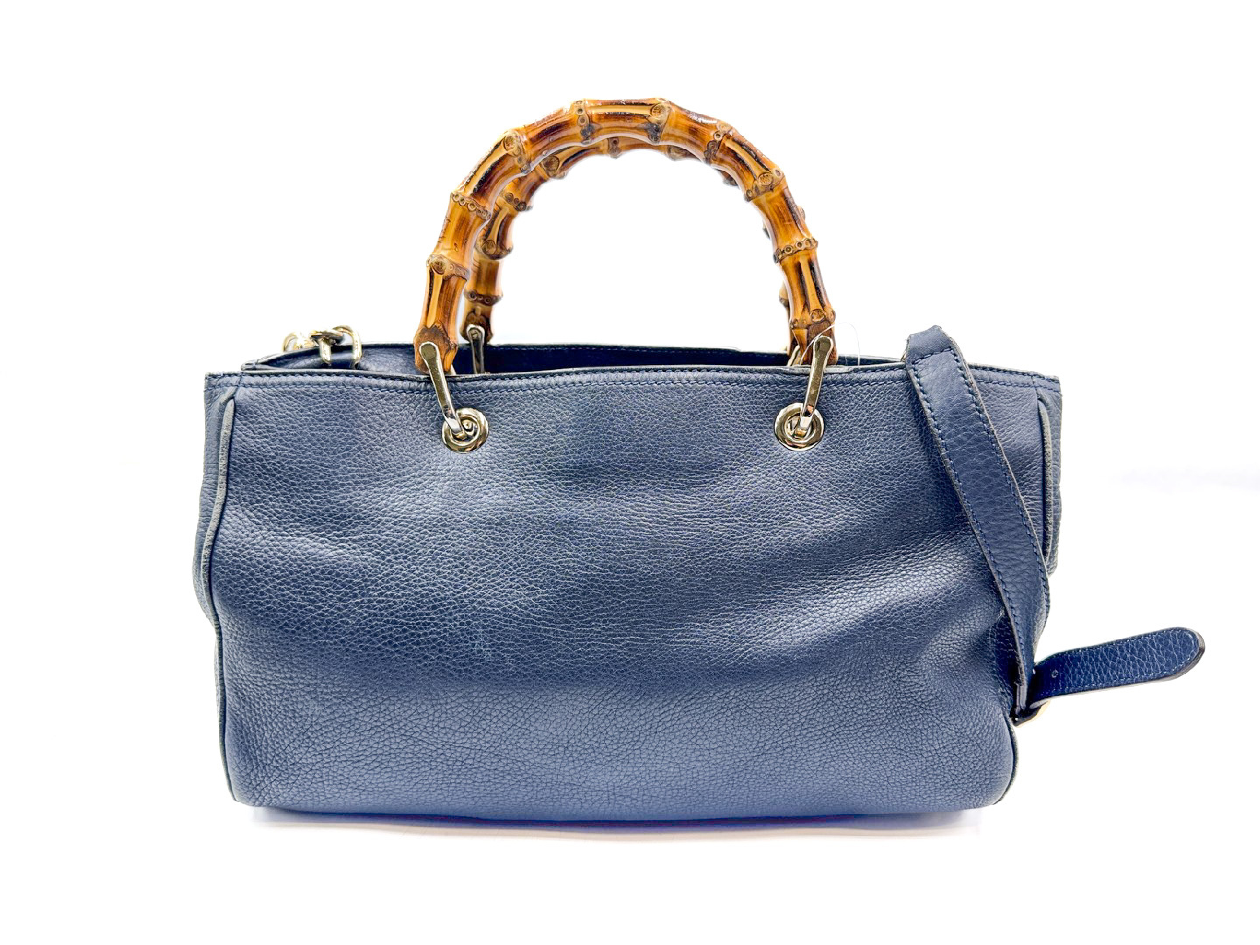 2-way handbag with strap, bamboo and leather, model 323660 — view 2