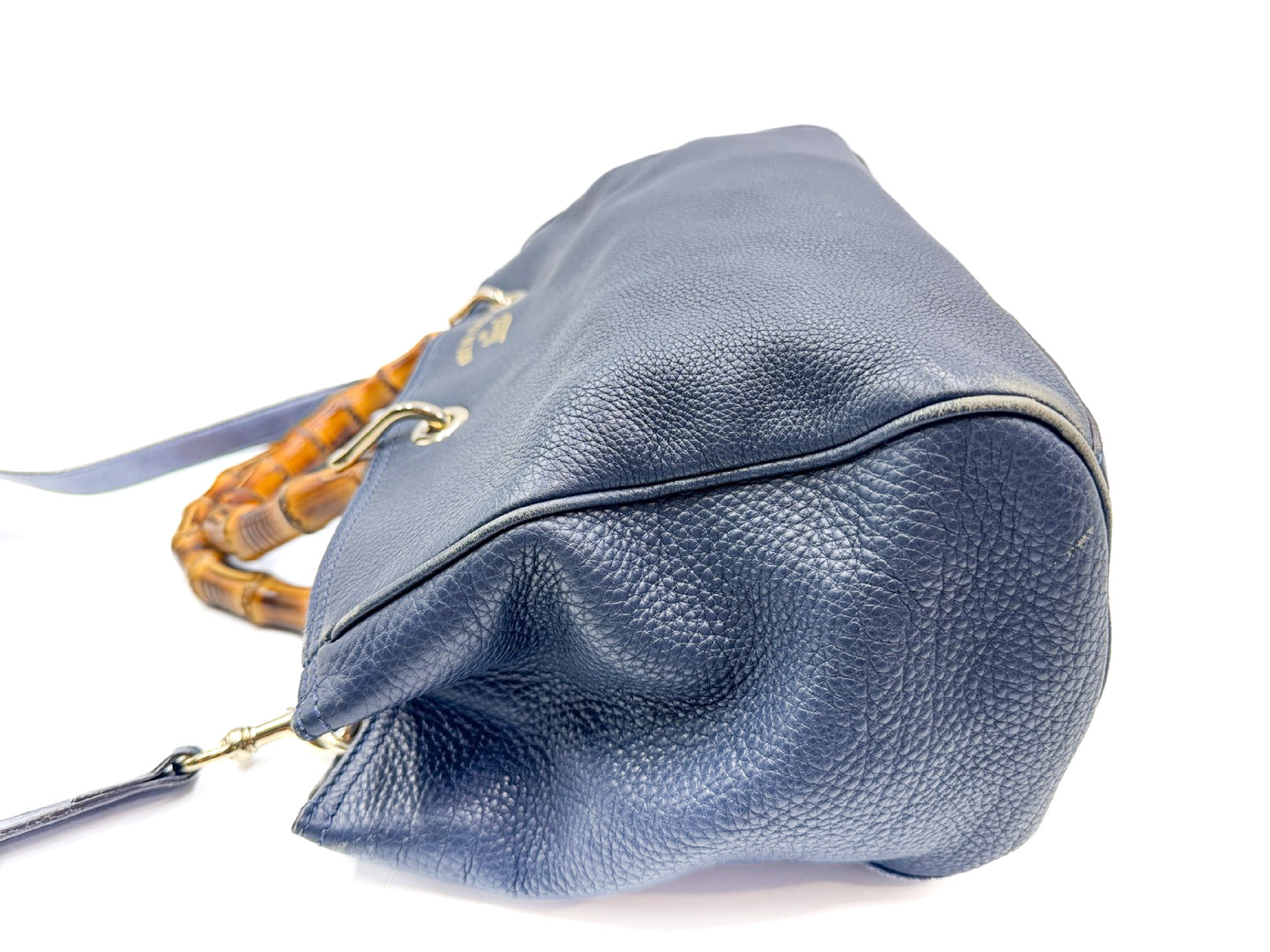 2-way handbag with strap, bamboo and leather, model 323660 — view 5