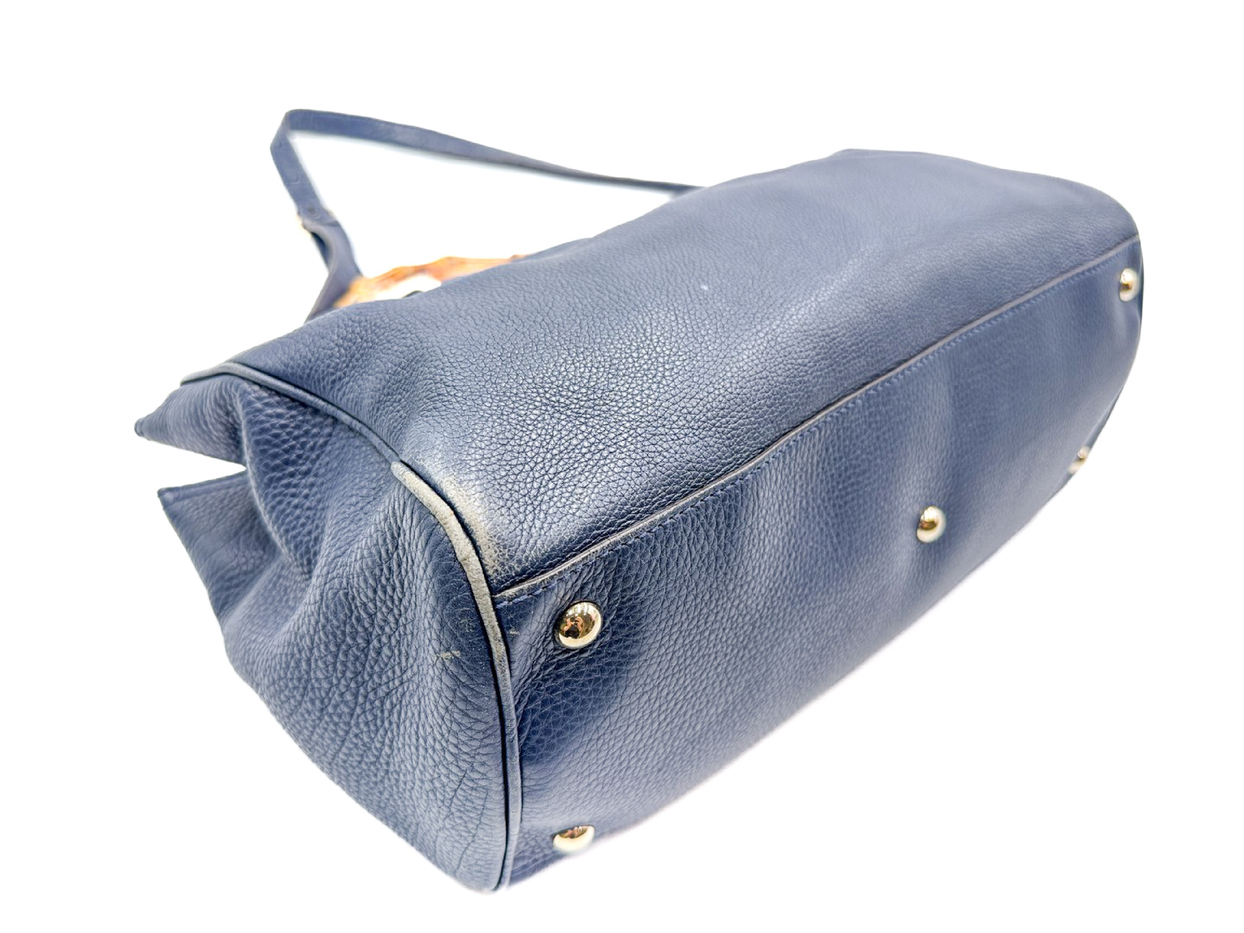 2-way handbag with strap, bamboo and leather, model 323660 — view 7