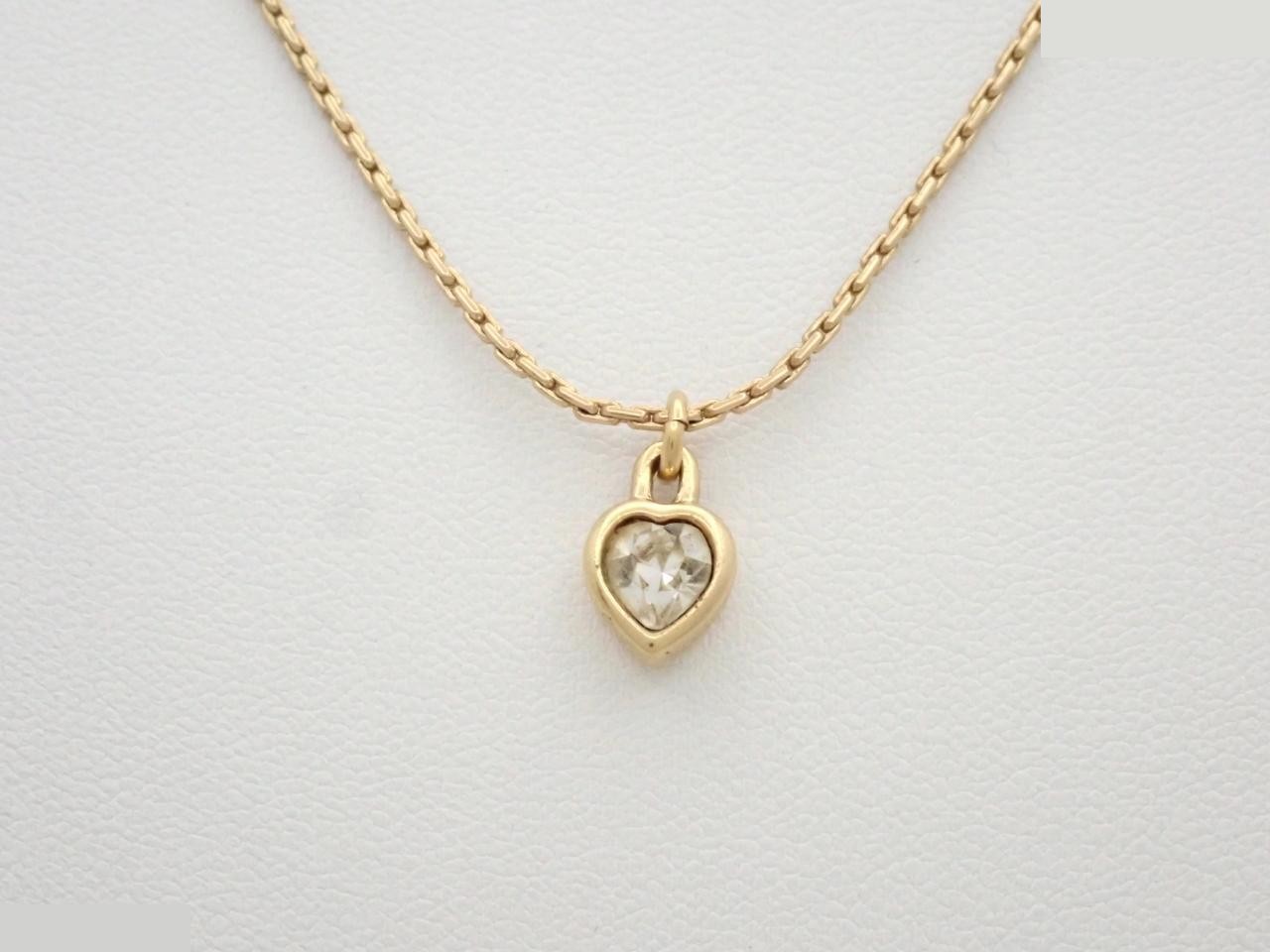 necklace, rhinestone heart design, chain approximately 44cm.