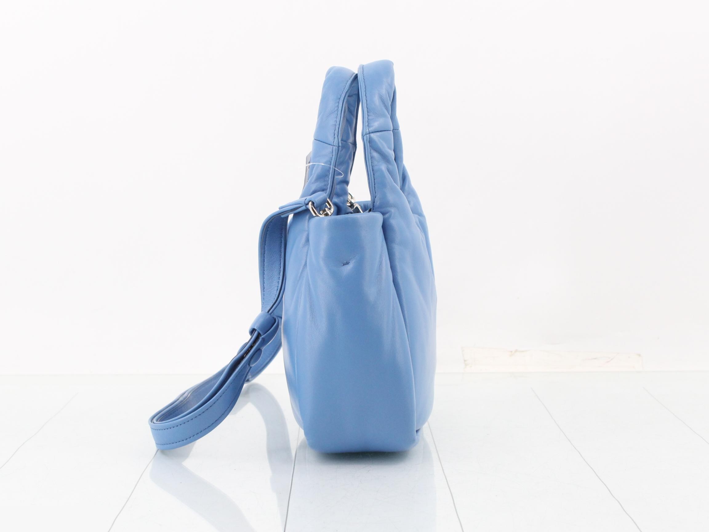Padded Leather Triangle Plate 2-Way Shoulder/Handbag — view 3